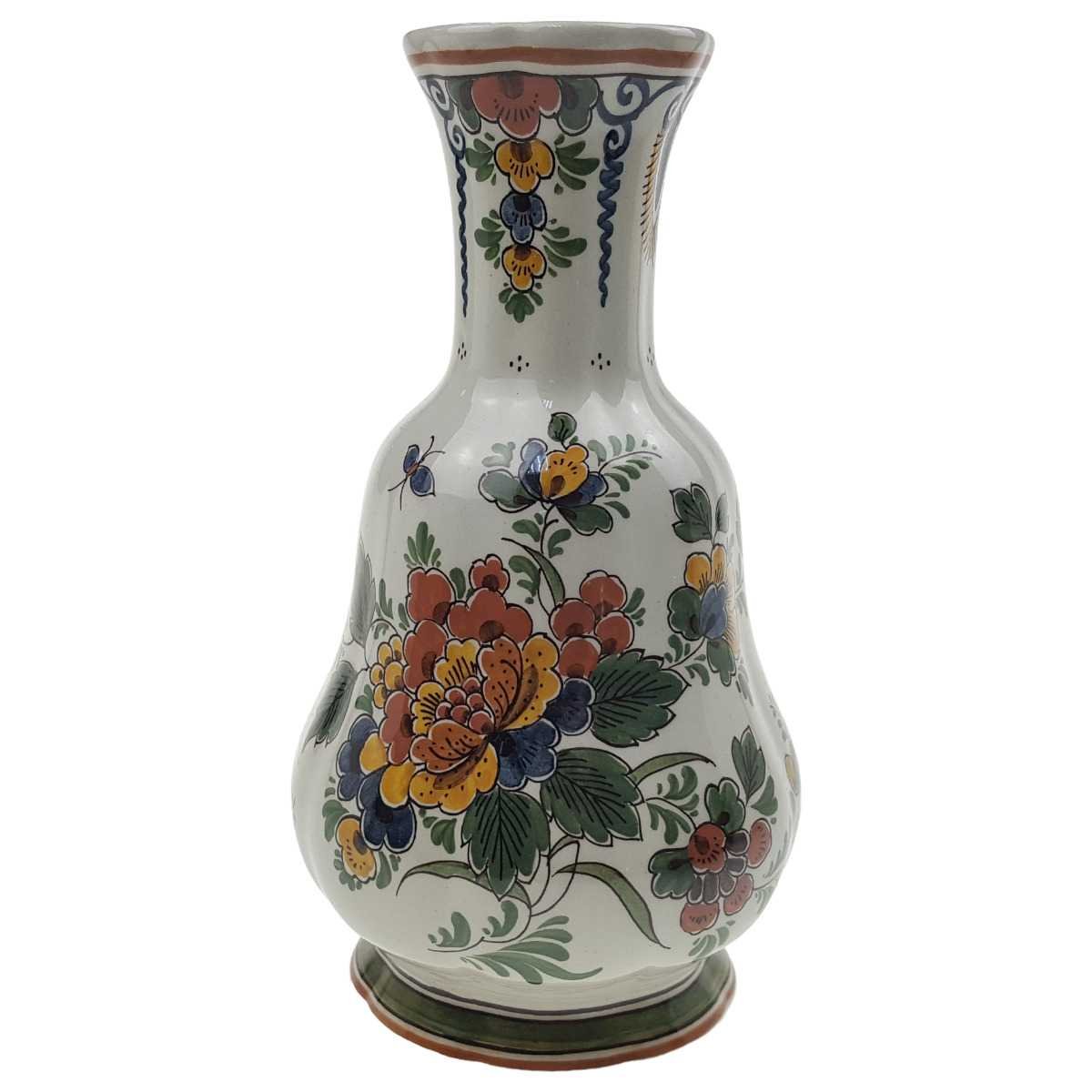 Vase 21 cm Delfts Polychroom Blumendekor Bunt Blumen gebraucht - sehr gut