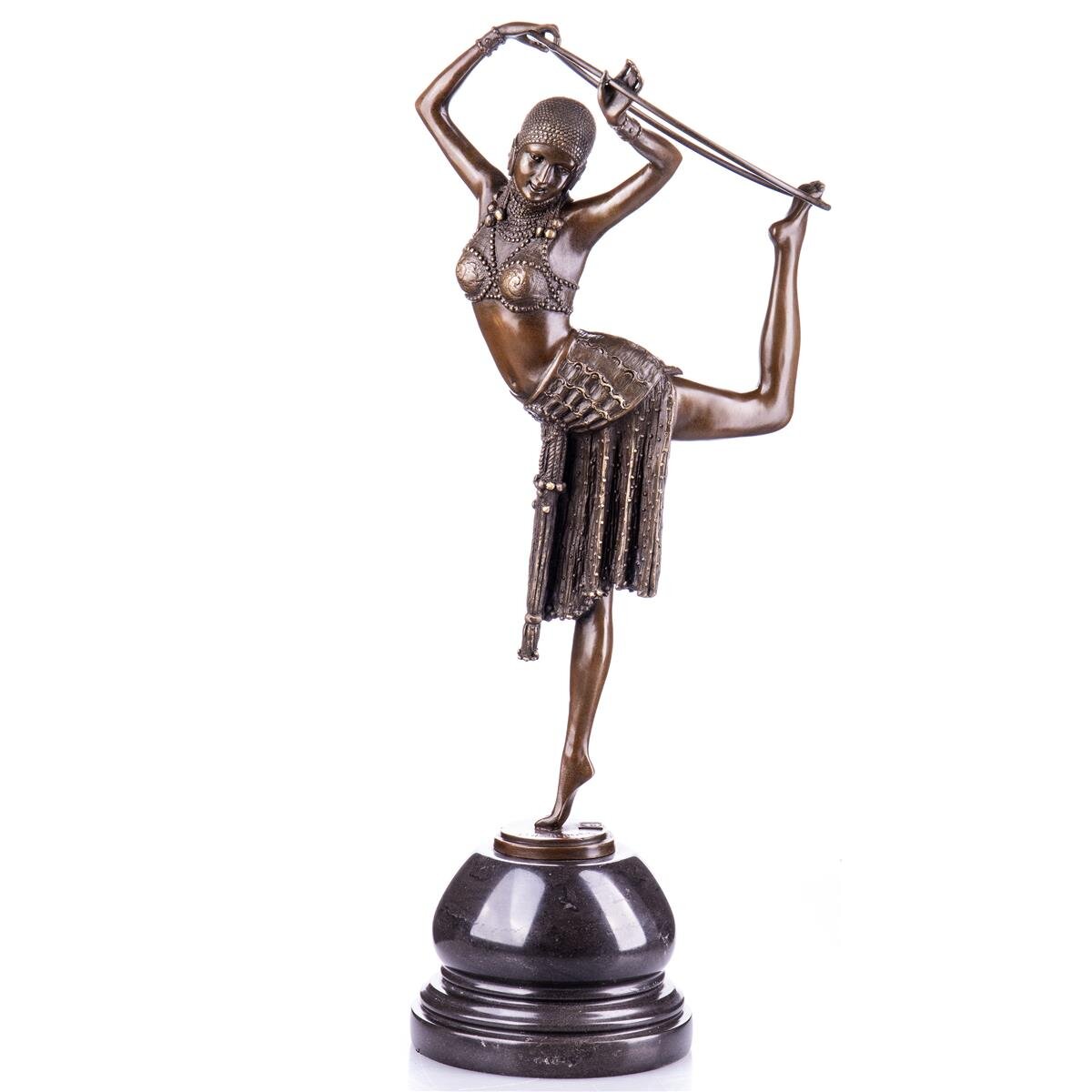 Art Deco Bronzefigur Tänzerin mit Ring nach D.H.Chiparus