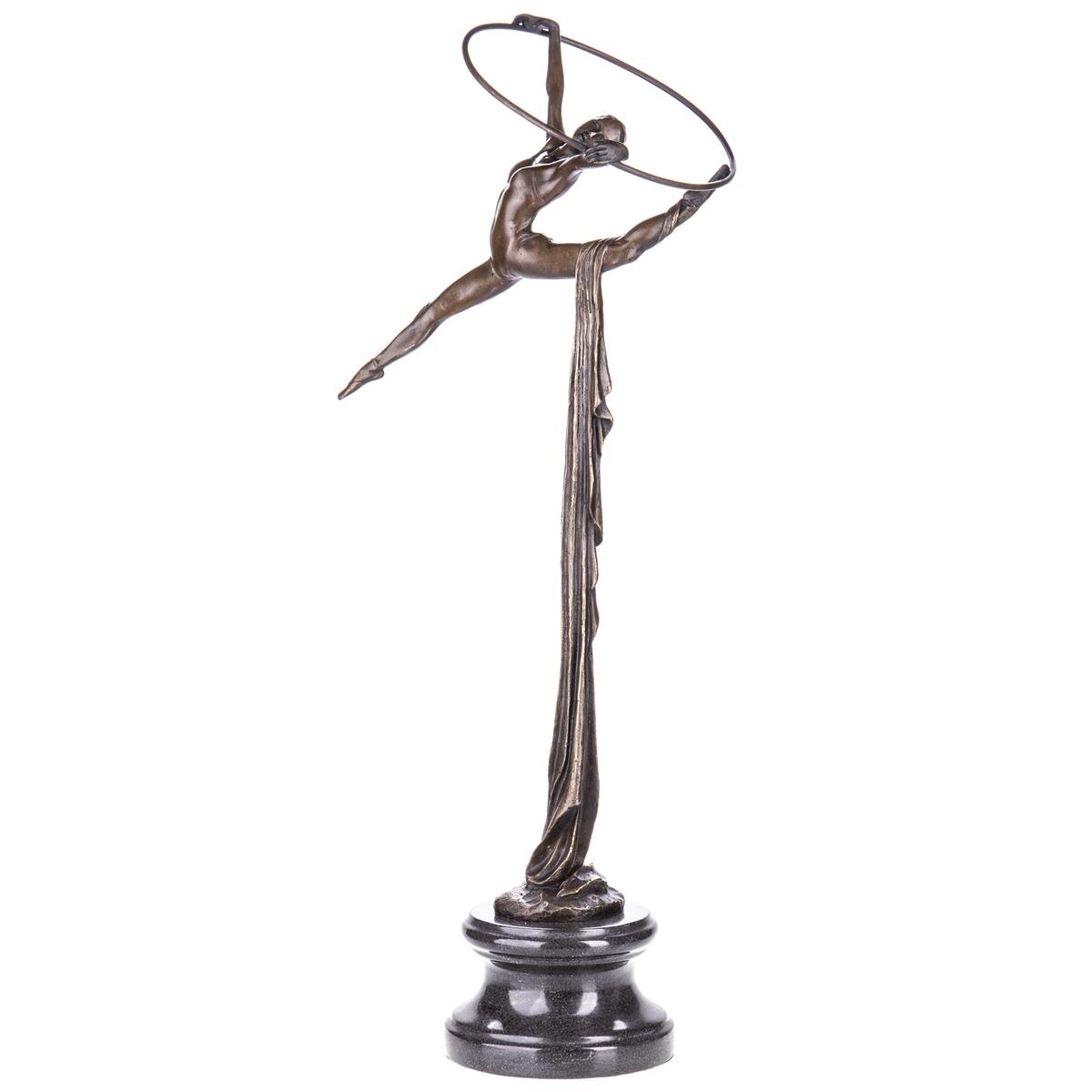 Bronzefigur Turnerin mit Ring und Tuch