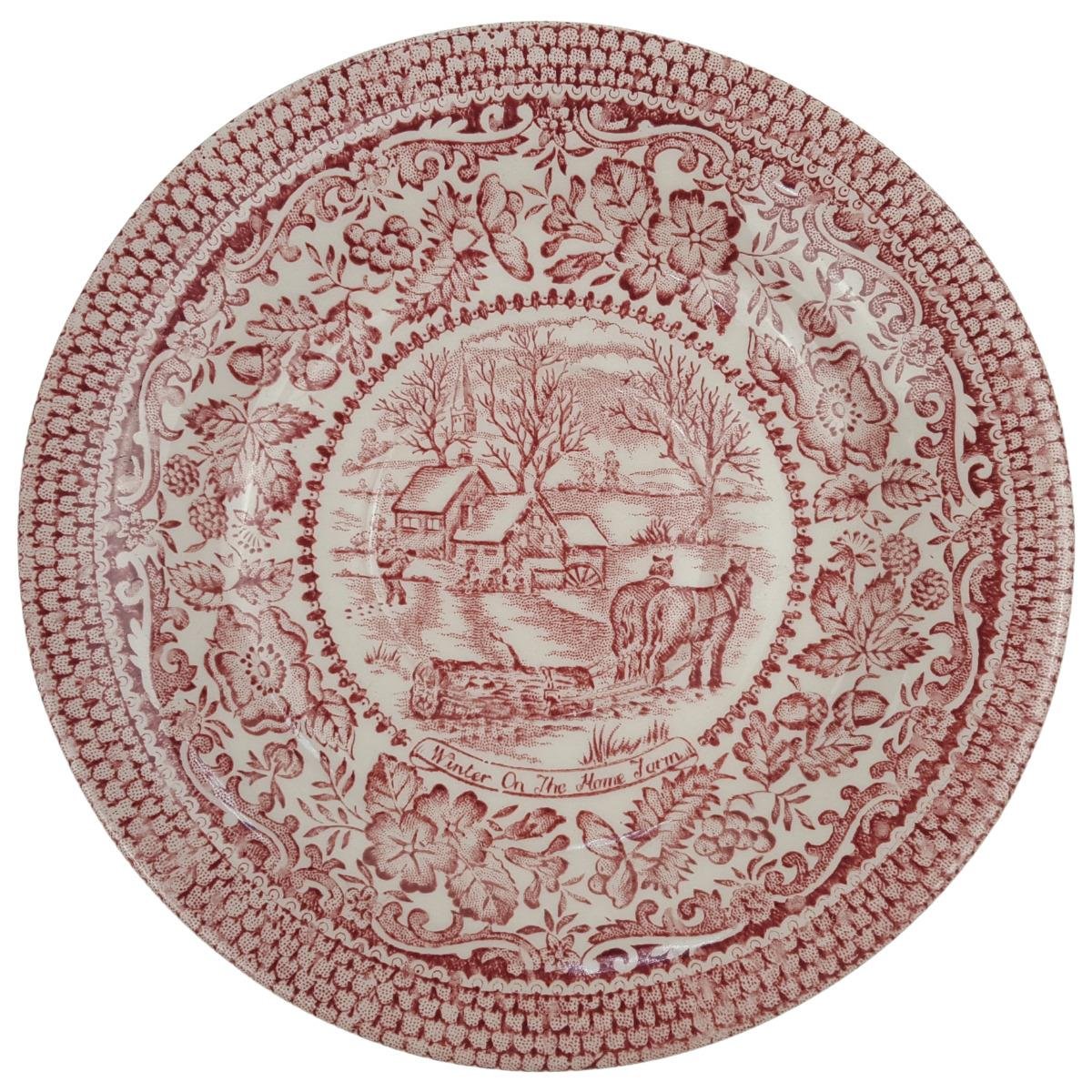 Untertasse für Kaffee 15 cm English Ironstone Tableware (EIT) EIT England Four Seasons Winter On The Home Farm gebraucht - akzeptabel