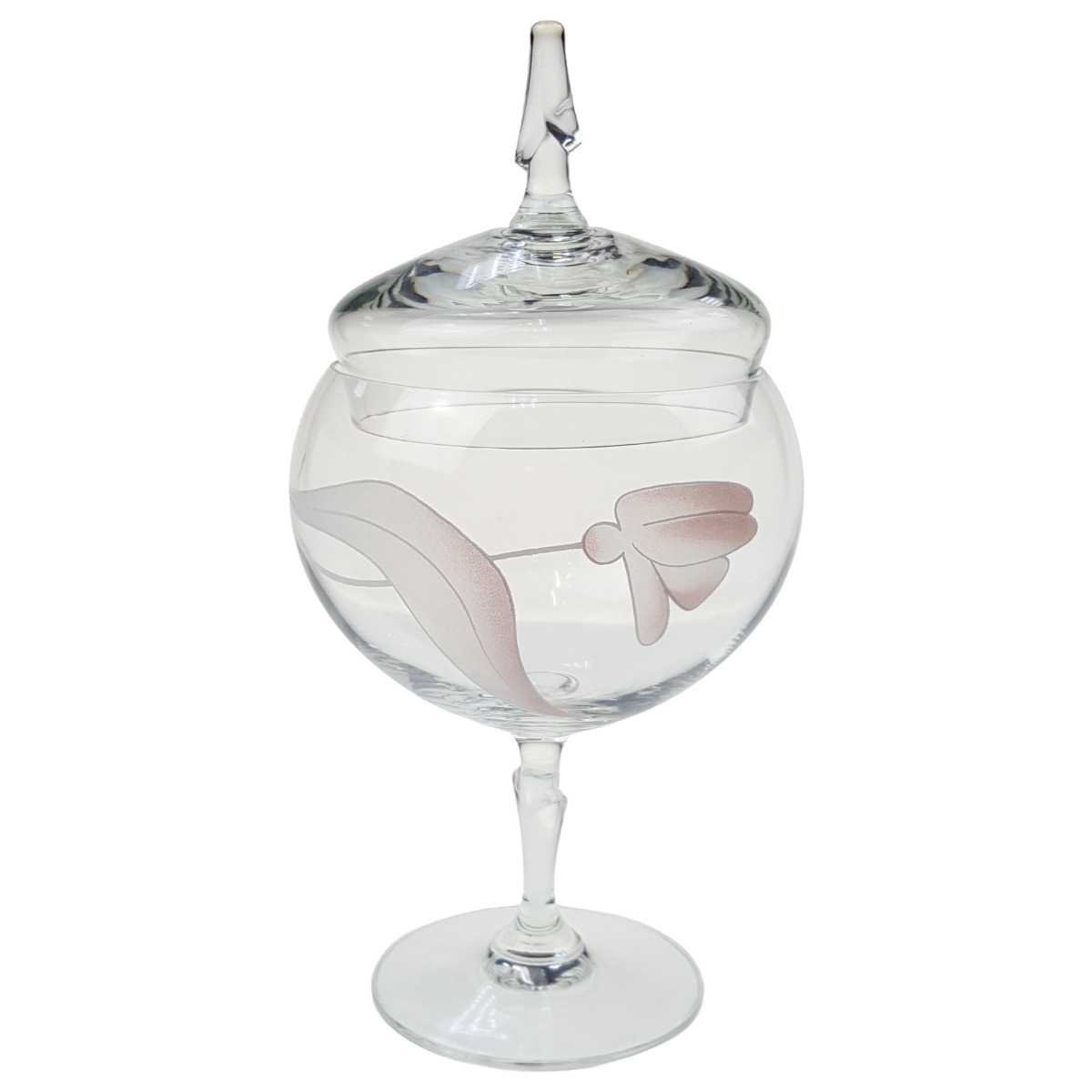 Deckeldose Blumen Glas