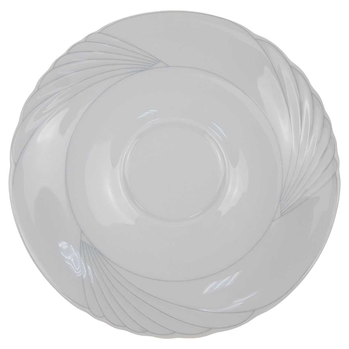 Untertasse für Kaffee 14,6 cm Winterling Röslau Relief graue Streifen gebraucht - gut