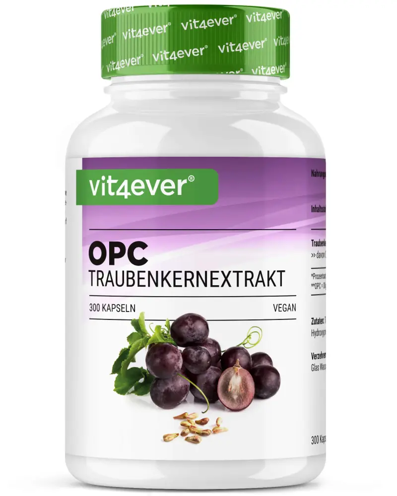 OPC Pure - 500 mg Traubenkernextrakt - 300 Kapseln