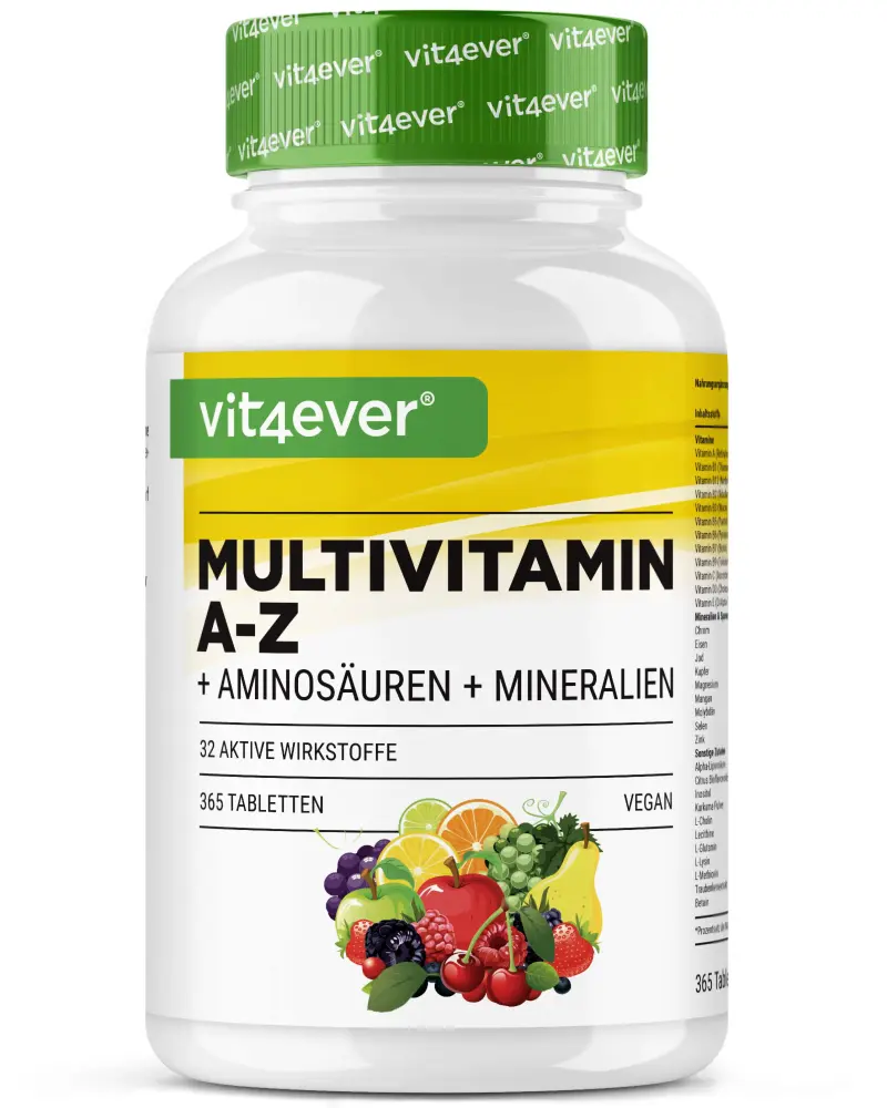Multivitamin A-Z -Vitamine + Mineralien + Aminosäuren - 365 Tabletten
