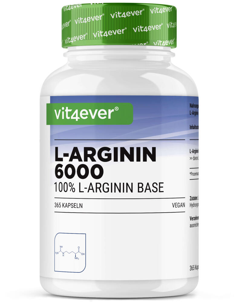 L-Arginin Intenso - 6000 mg pro Tagesportion - 365 Kapseln