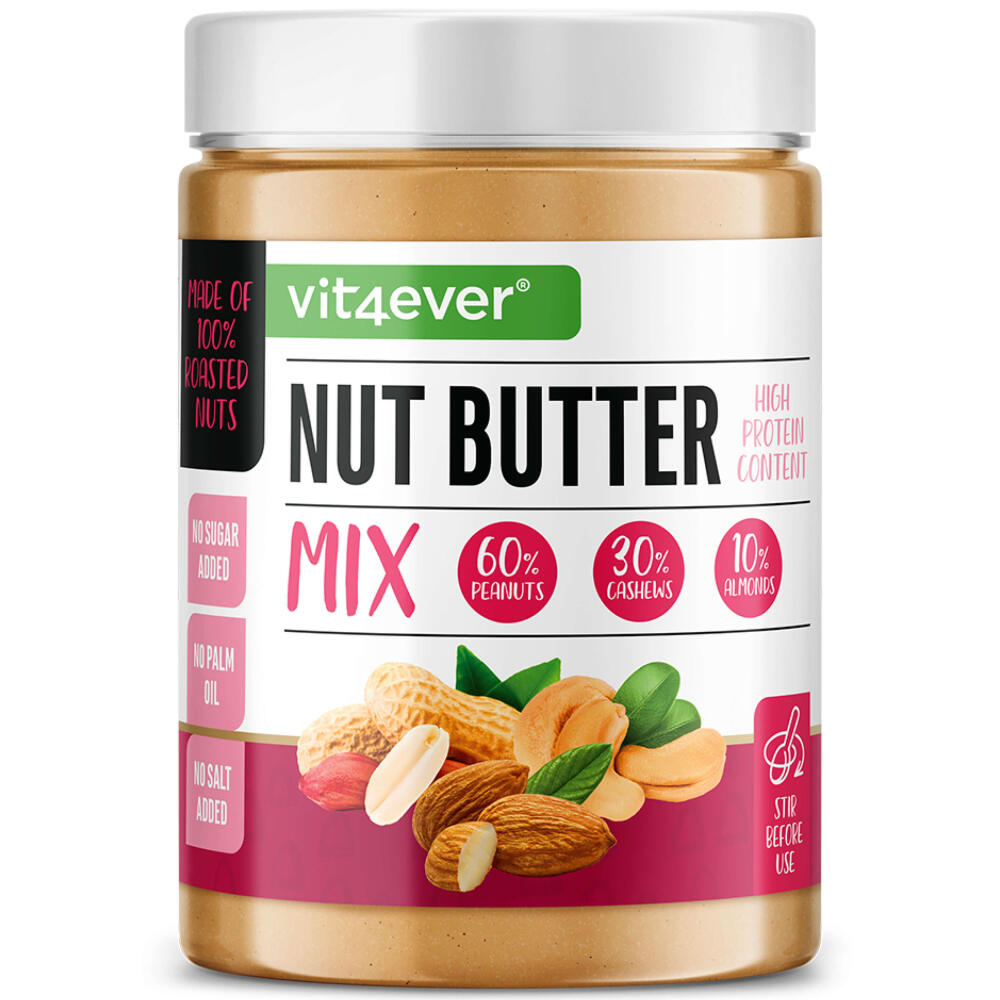100% Erdnussbutter (MIX) - Peanut+ Cashew + Almonds Butter 1000 g