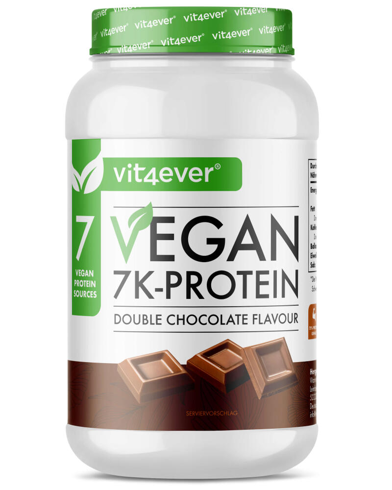 Vegan 7K Protein - 1kg - Rein pflanzlich - Double Chocolate