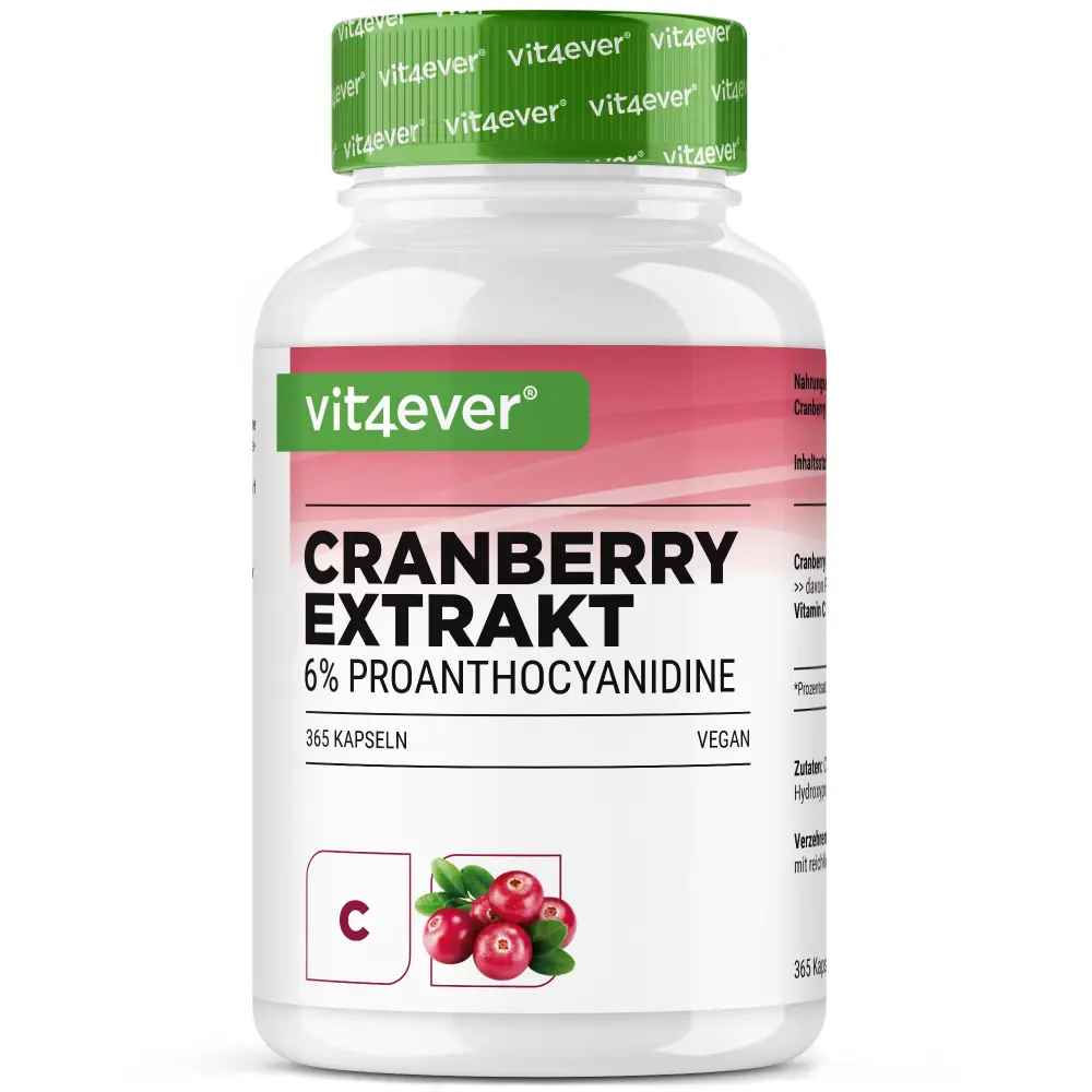 Cranberry mit Vitamin C - 365 Kapseln