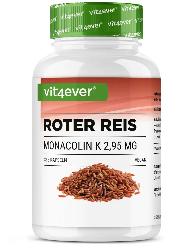 Roter Reis Extrakt - 2,95 mg Monacolin K, 365 Kapseln