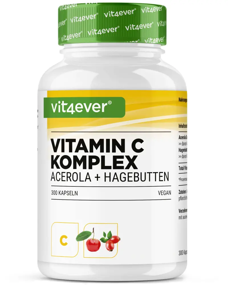 Vitamin C Komplex (Acerola+Hagebutten), 300 Kapseln