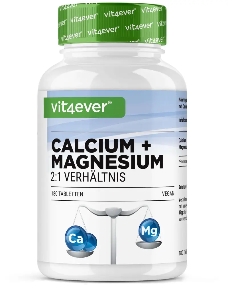 Calcium + Magnesium - 2:1 Verhältnis - 180 Tabletten