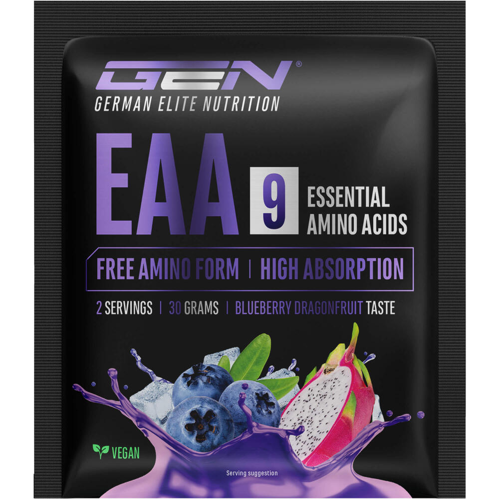 Probierpaket EAA + Histidin 3.0 - Blaubeere Drachenfrucht, 30 g Pulver