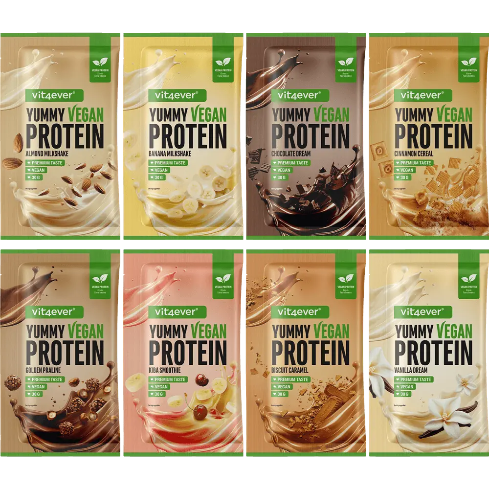 Vegan Yummy Protein - Mix Box- 8 Geschmäcker a 30 g