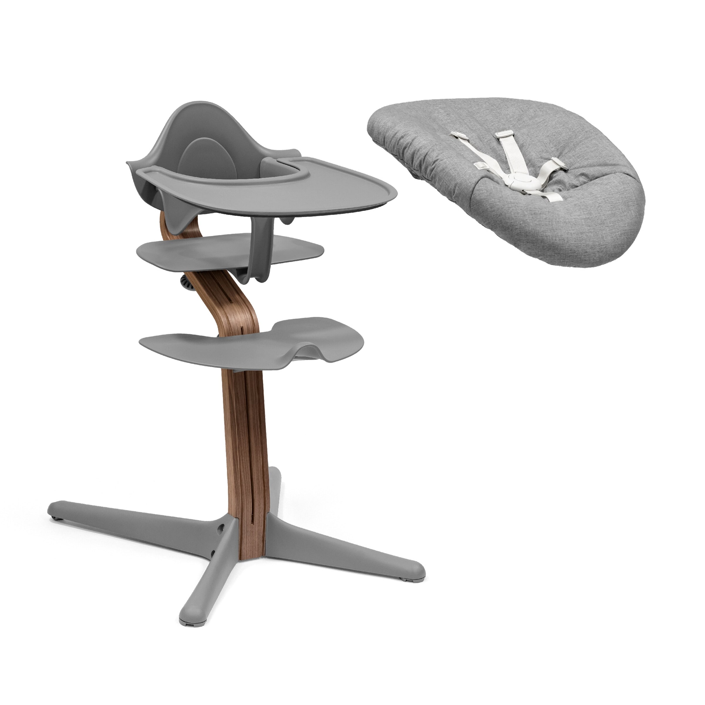 Stokke® Nomi Bundle Hochstuhl Walnuss inkl. Newbornset, Babyset und Tray
