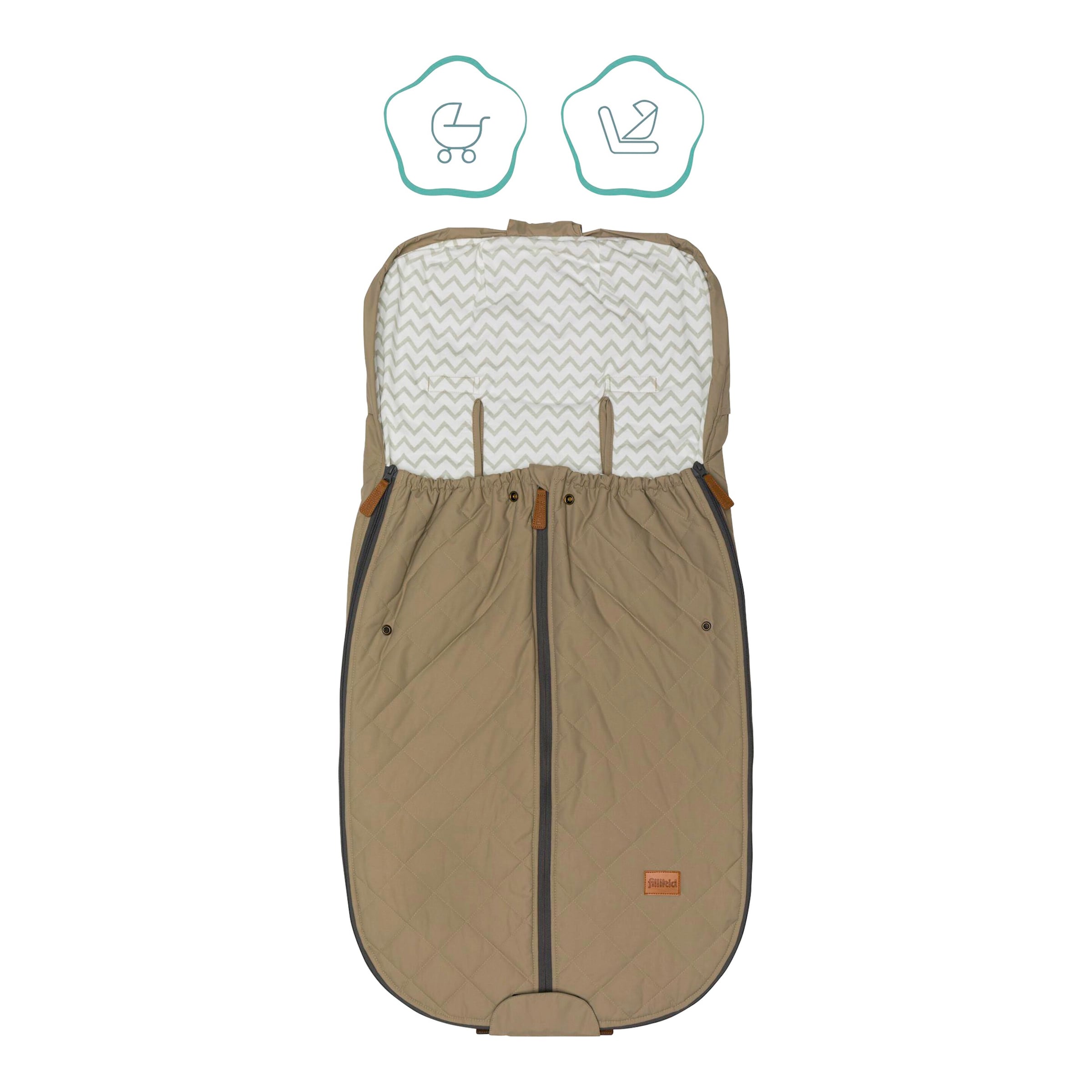 Fillikid Sommerfußsack Light Big für Kinderwagen, Buggy beige