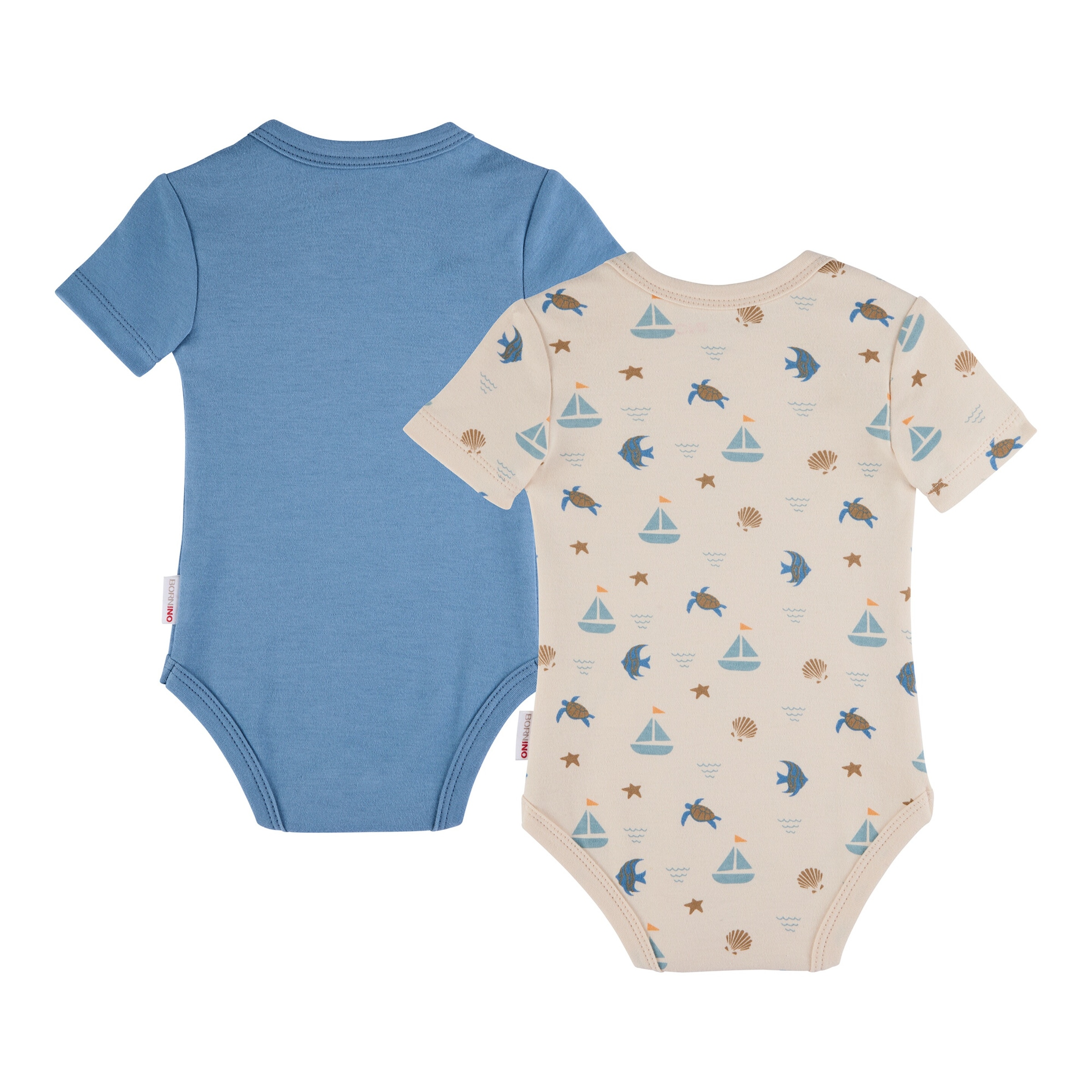 Bornino Sea Life 2er-Pack Bodys kurzarm Maritim