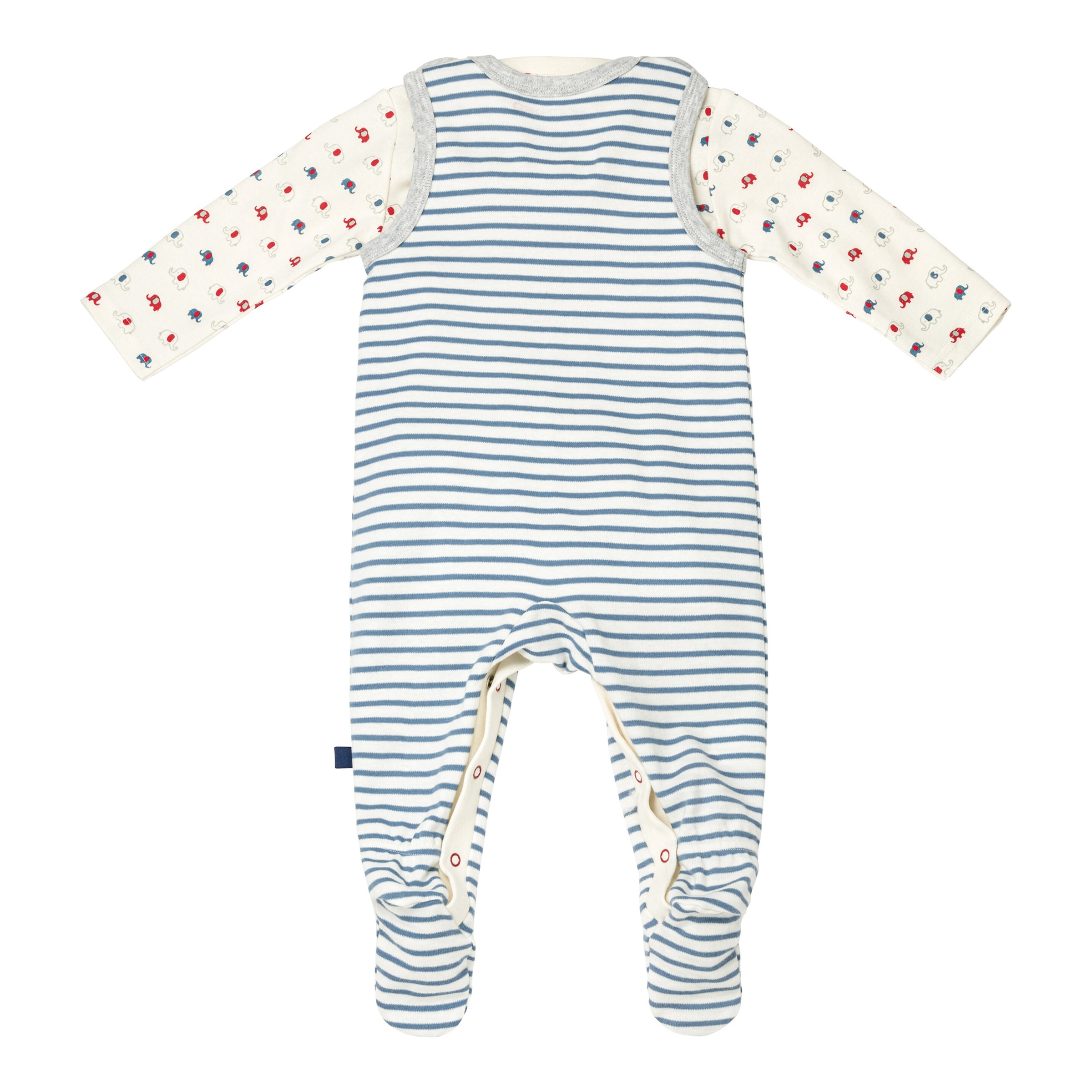 Bornino Lieblinge Strampler-Set 2-tlg. mit Shirt Elefant Ringel