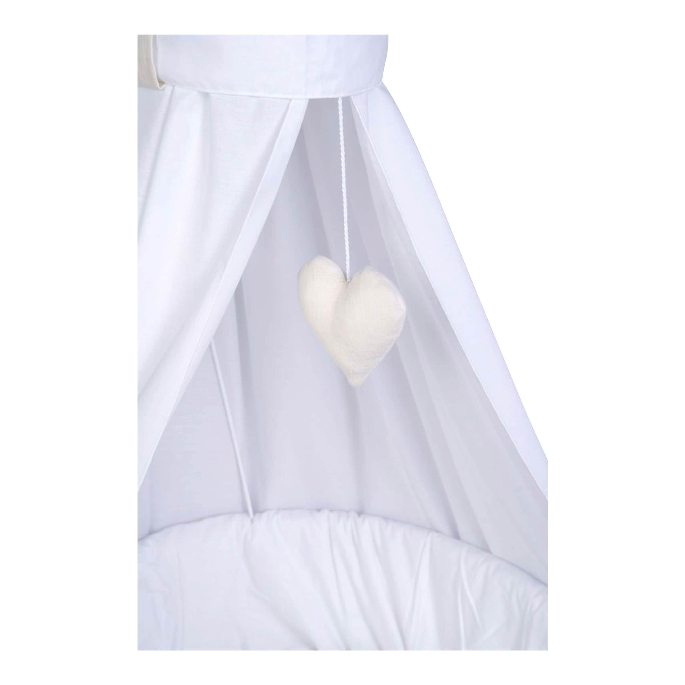 Mionido Textiles Set für Stubenwagen Uni Herz