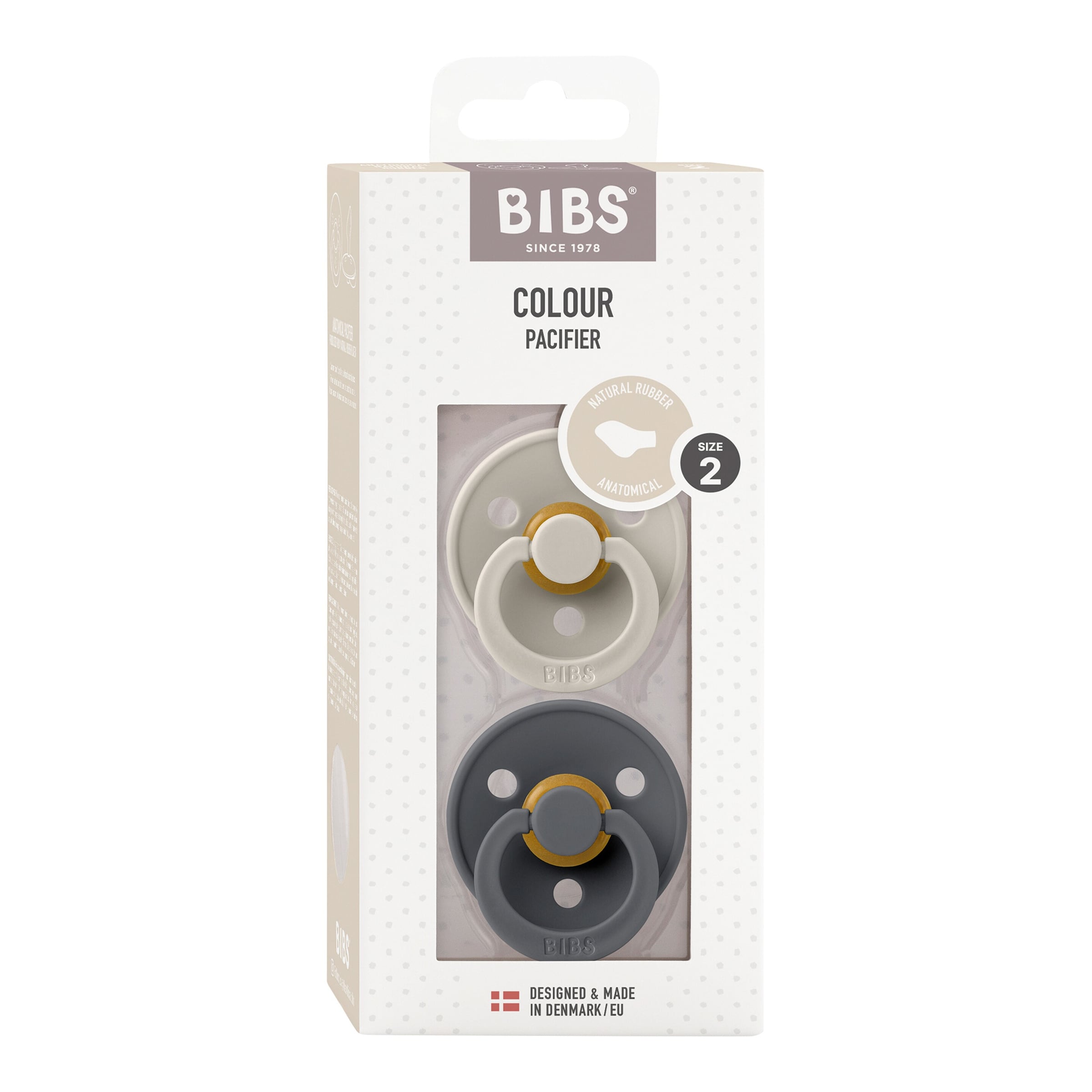 Bibs 2er-Pack Colour Schnuller Latex, anatomisch, ab 6M