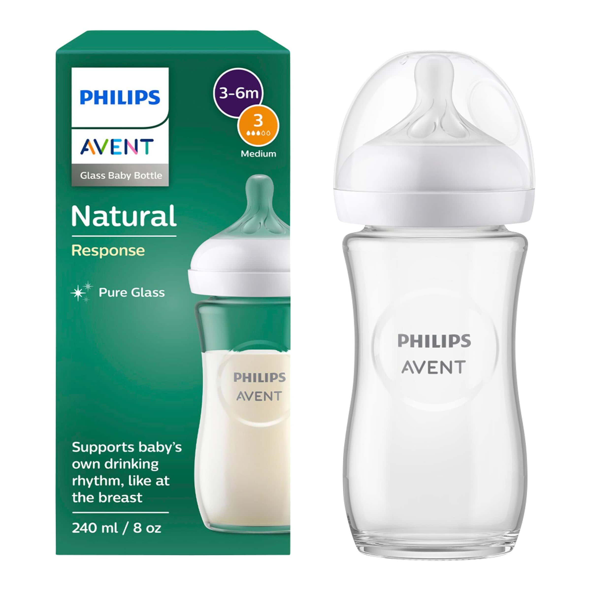 Philips Avent Babyflasche Natural Response, Glas, 240ml, ab 1M