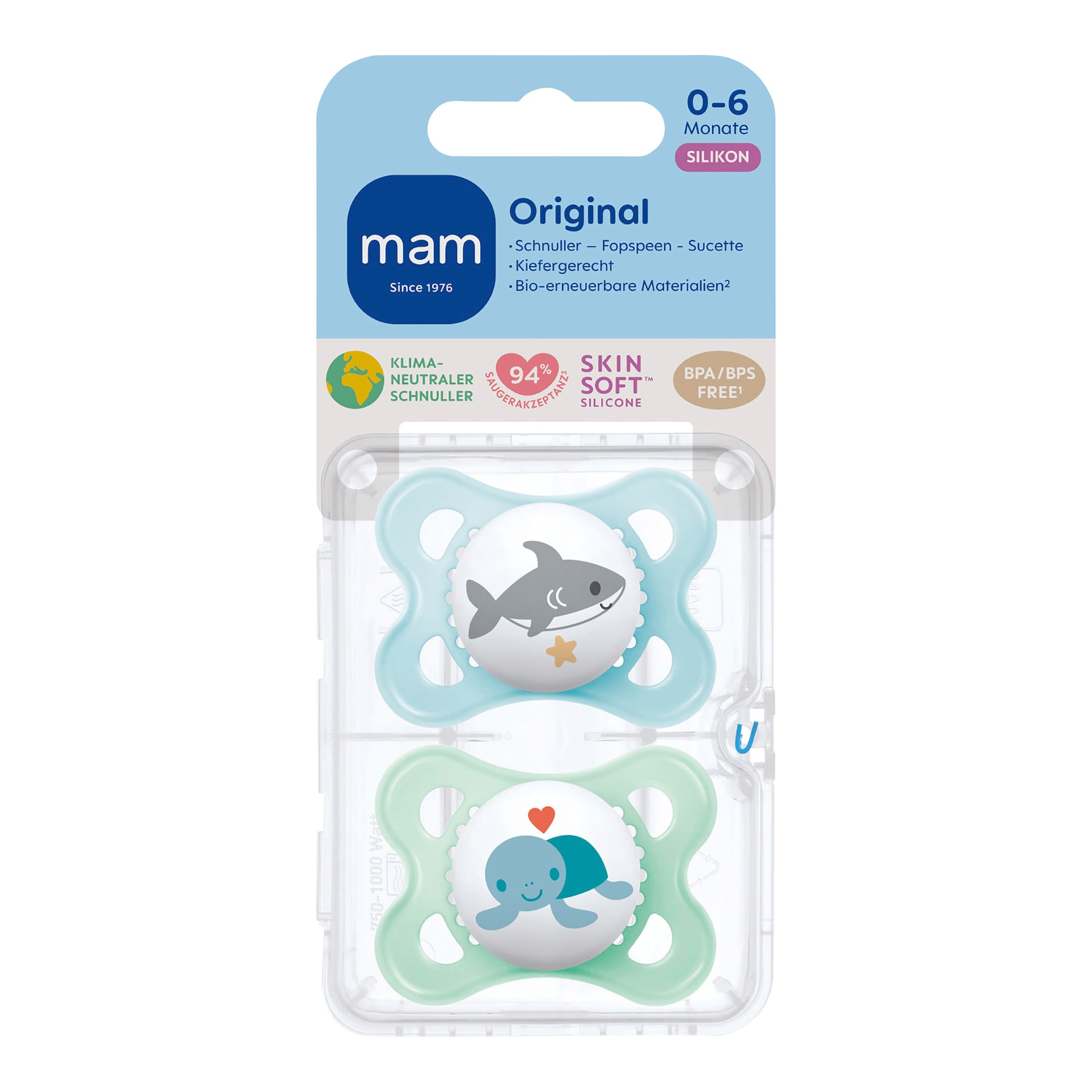 Mam 2er-Pack Schnuller Original Silikon, 0-6M