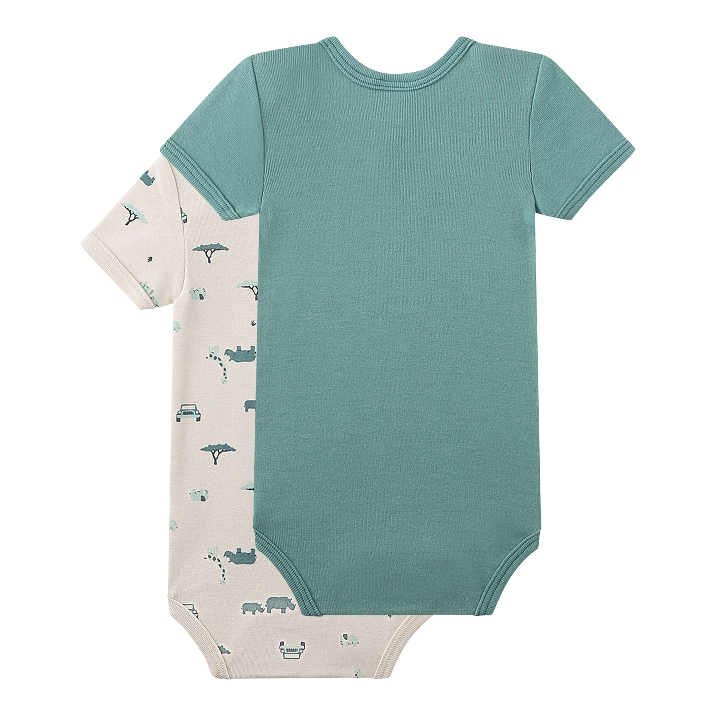 Sanetta 2er-Pack Bodys kurzarm Safari