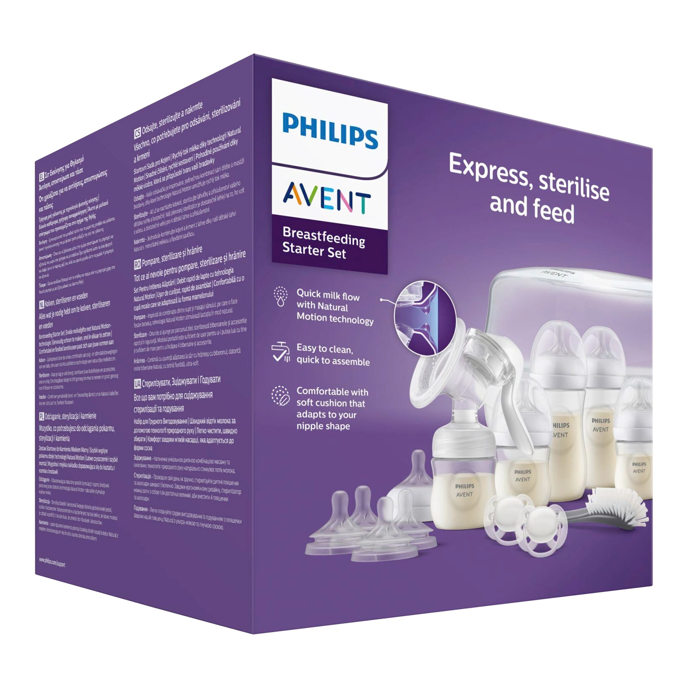 Philips Avent 6-tlg. Starter-Set, Handmilchpumpe SCD430/50, ab Geburt