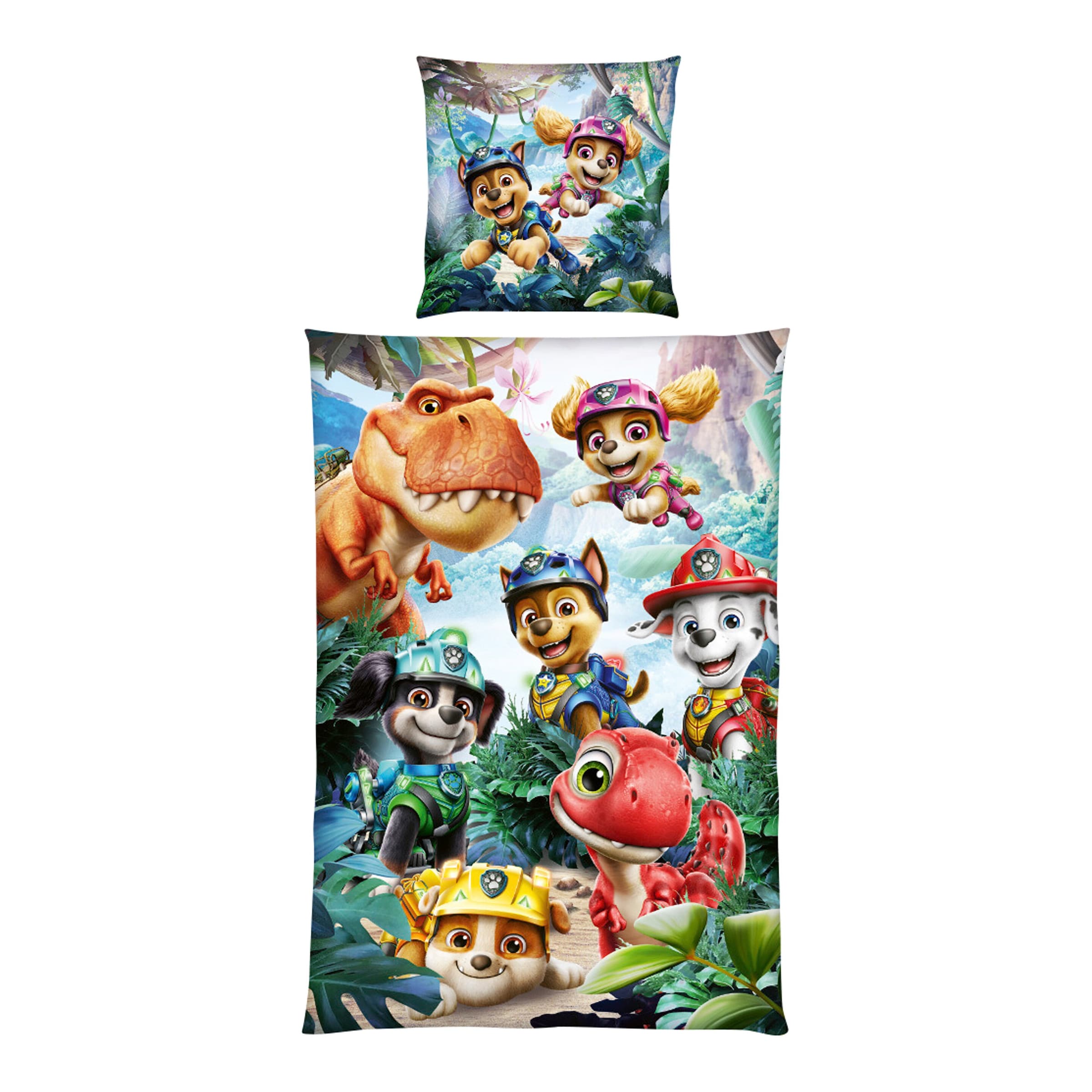 Baby Best Paw Patrol Renforcé Wende-Bettwäsche Paw Patrol Dino Movie 80x80 / 135x200 cm