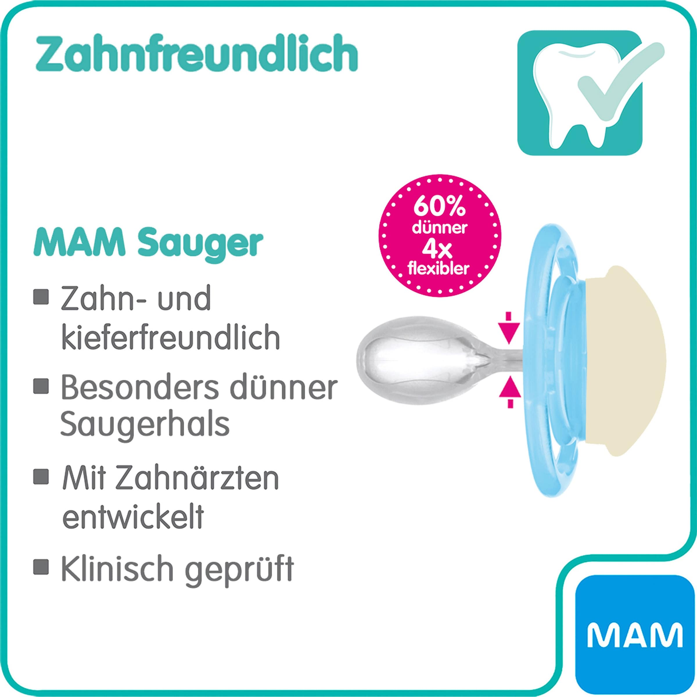 Mam 2er-Pack Schnuller Perfect Night Silikon, 16+ M