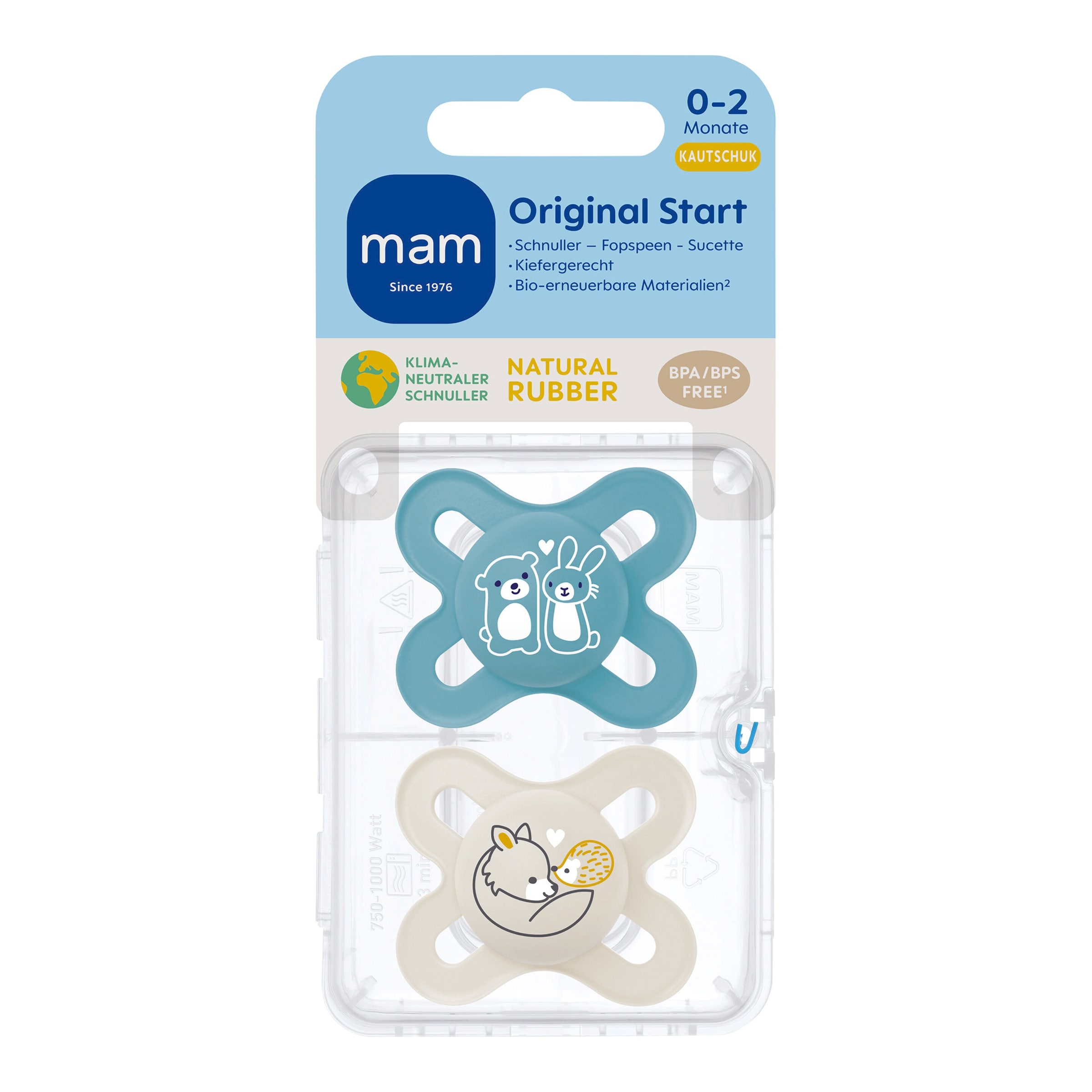 Mam 2er-Pack Schnuller Original Start Latex, 0-2M