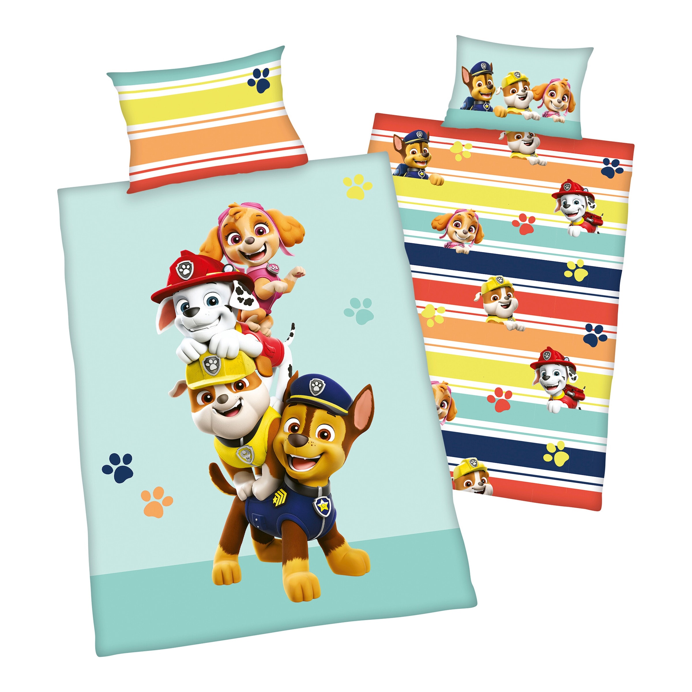 Herding Paw Patrol Flanell Wende-Bettwäsche Paw Patrol 40x60 / 100/135 cm