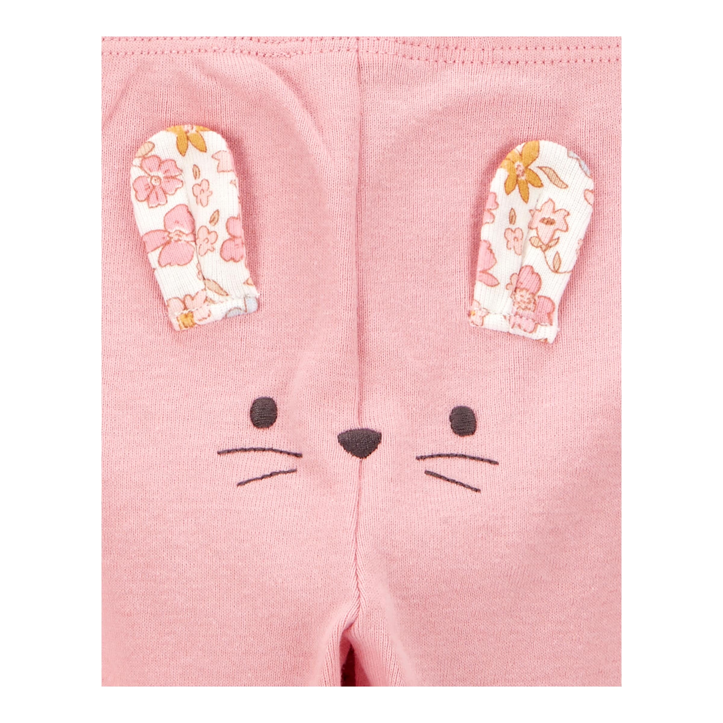 Carter's 3-tlg. Set Body kurzarm, Body langarm und Leggings Blumen Ringel Hase
