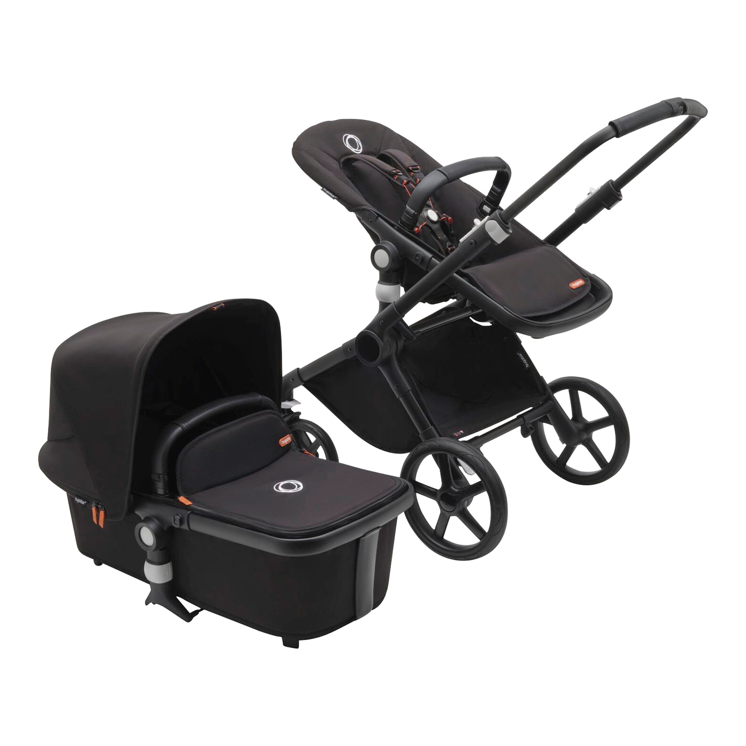 Bugaboo Fox Cub Kombikinderwagen Trio-Set inkl. Fußsack und Getränkehalter schwarz