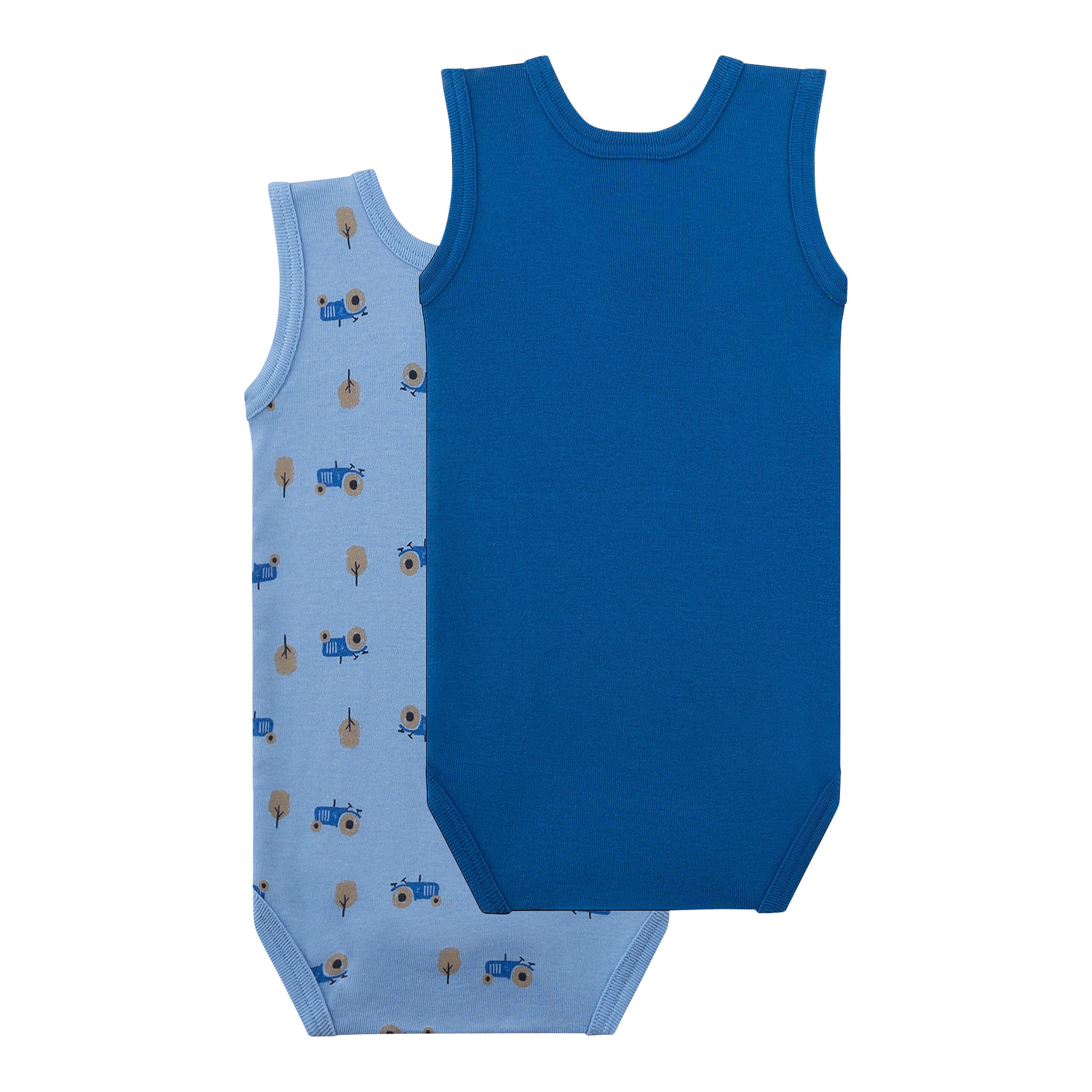 Sanetta 2er-Pack Bodys ohne Arm Traktor