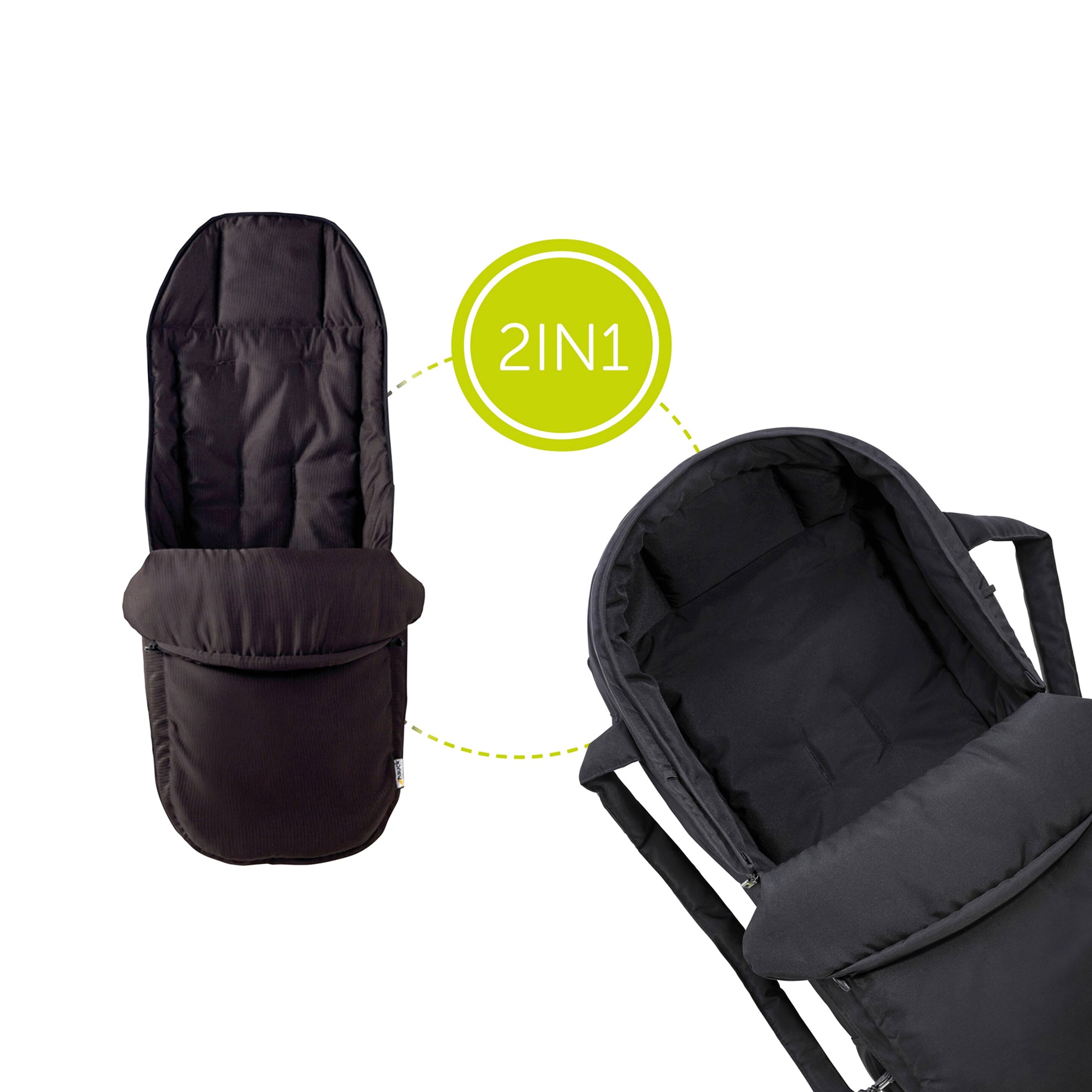 Hauck Softtragetasche, Fußsack für Kinderwagen, Buggy schwarz