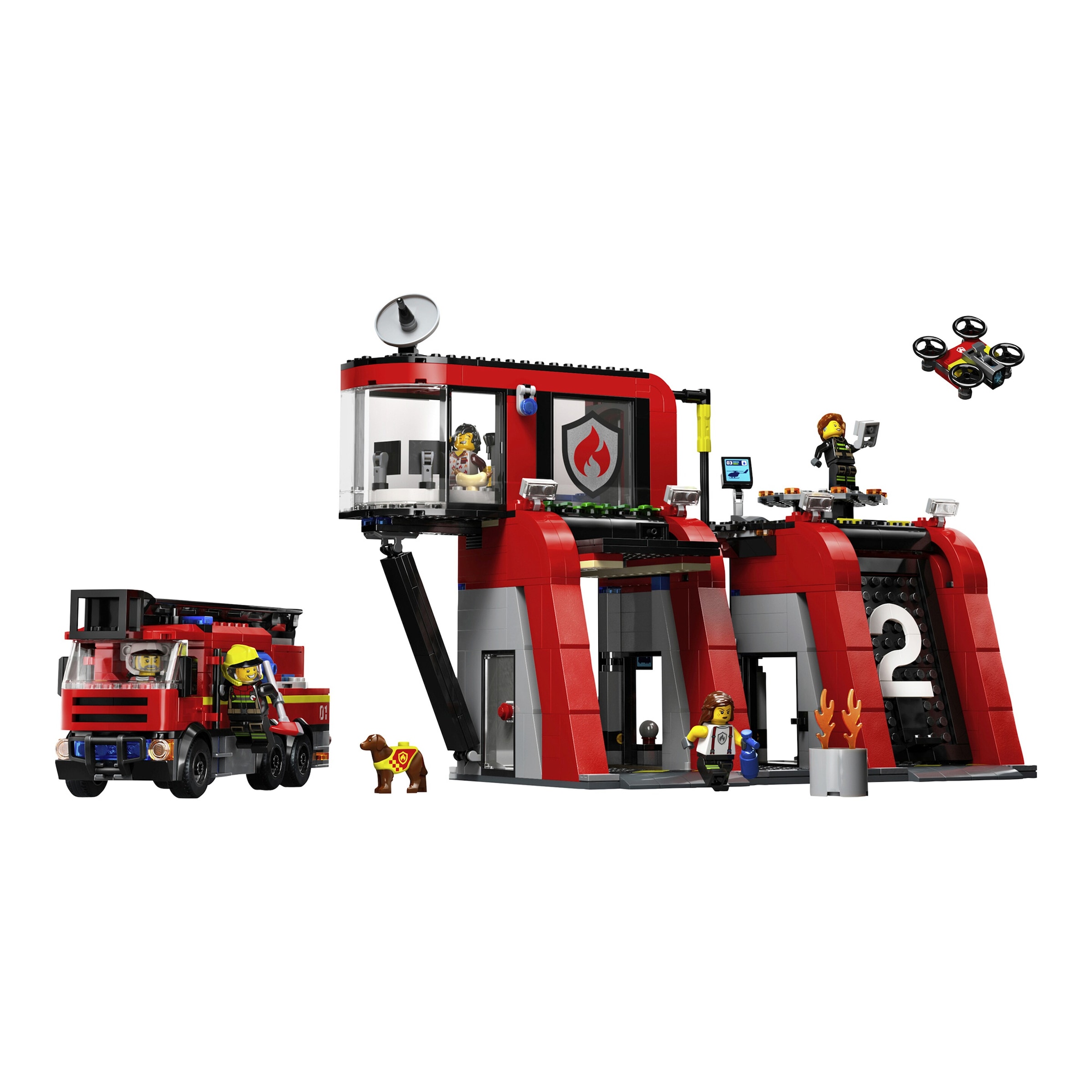 Lego® City 60414 Feuerwehrstation mit Drehleiterfahrzeug