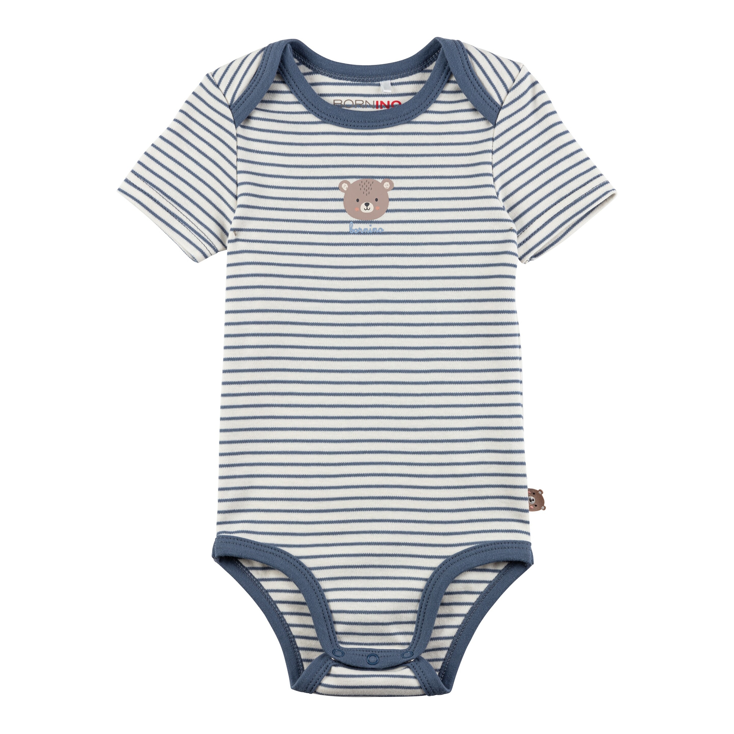 Bornino Tiny Friends 2er-Pack Bodys kurzarm Ringel Bär