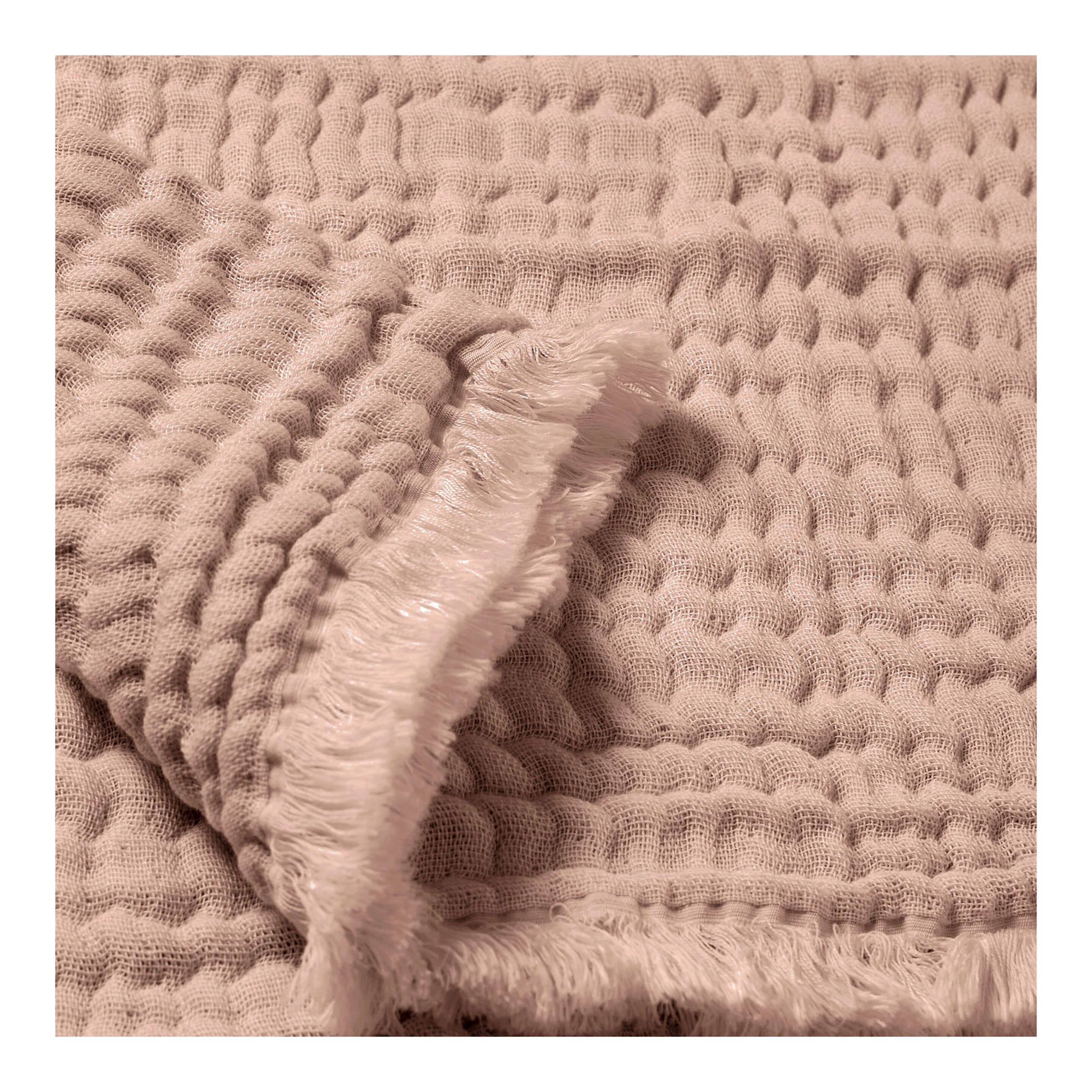 Nordic Coast Company Babydecke Musselin Fransen 80x80cm