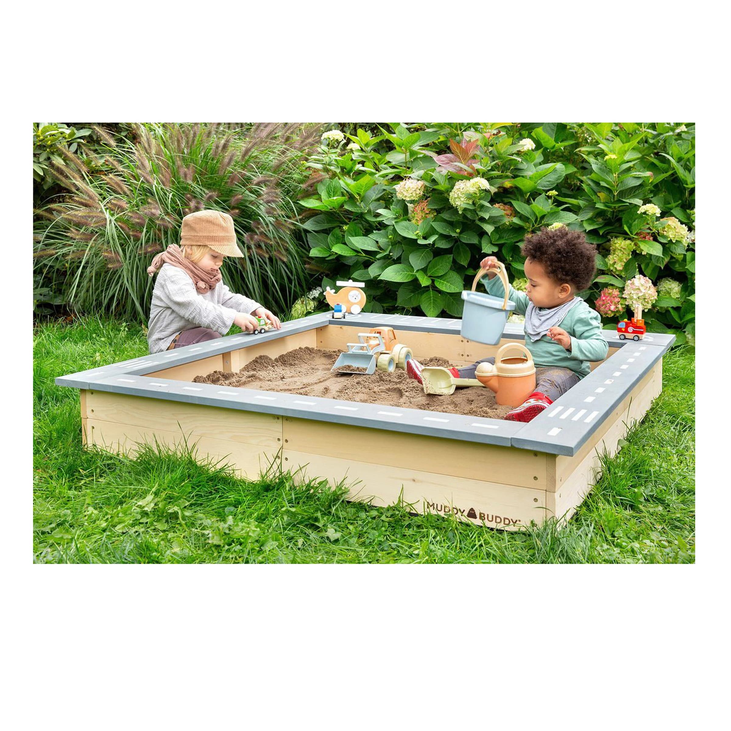 Muddy Buddy® Sandkasten Highway Hero mit Spielstraße und Staufächern