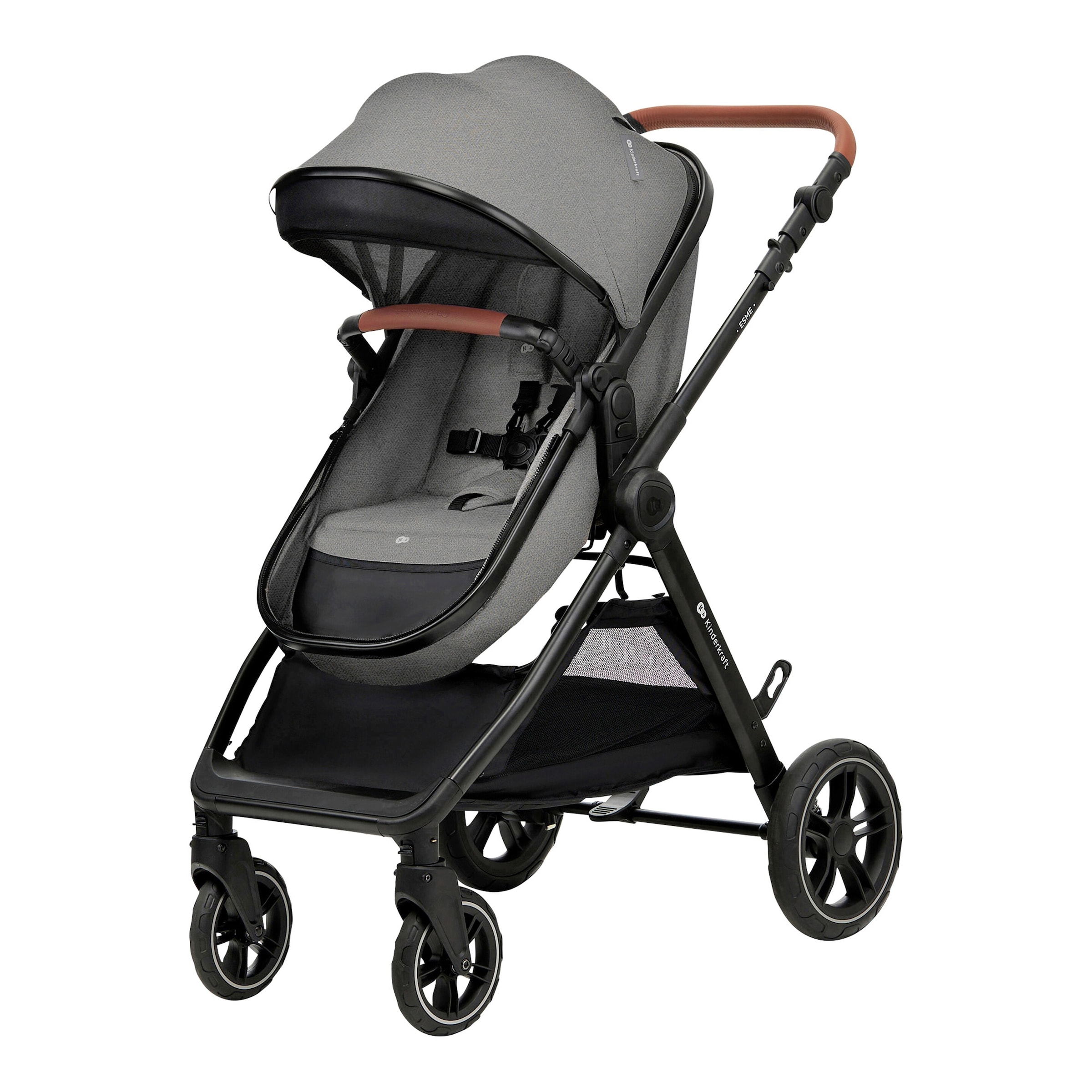 Kinderkraft Kombikinderwagen ESME 3in1 Trio-Set inkl. Babyschale MINK PRO grau