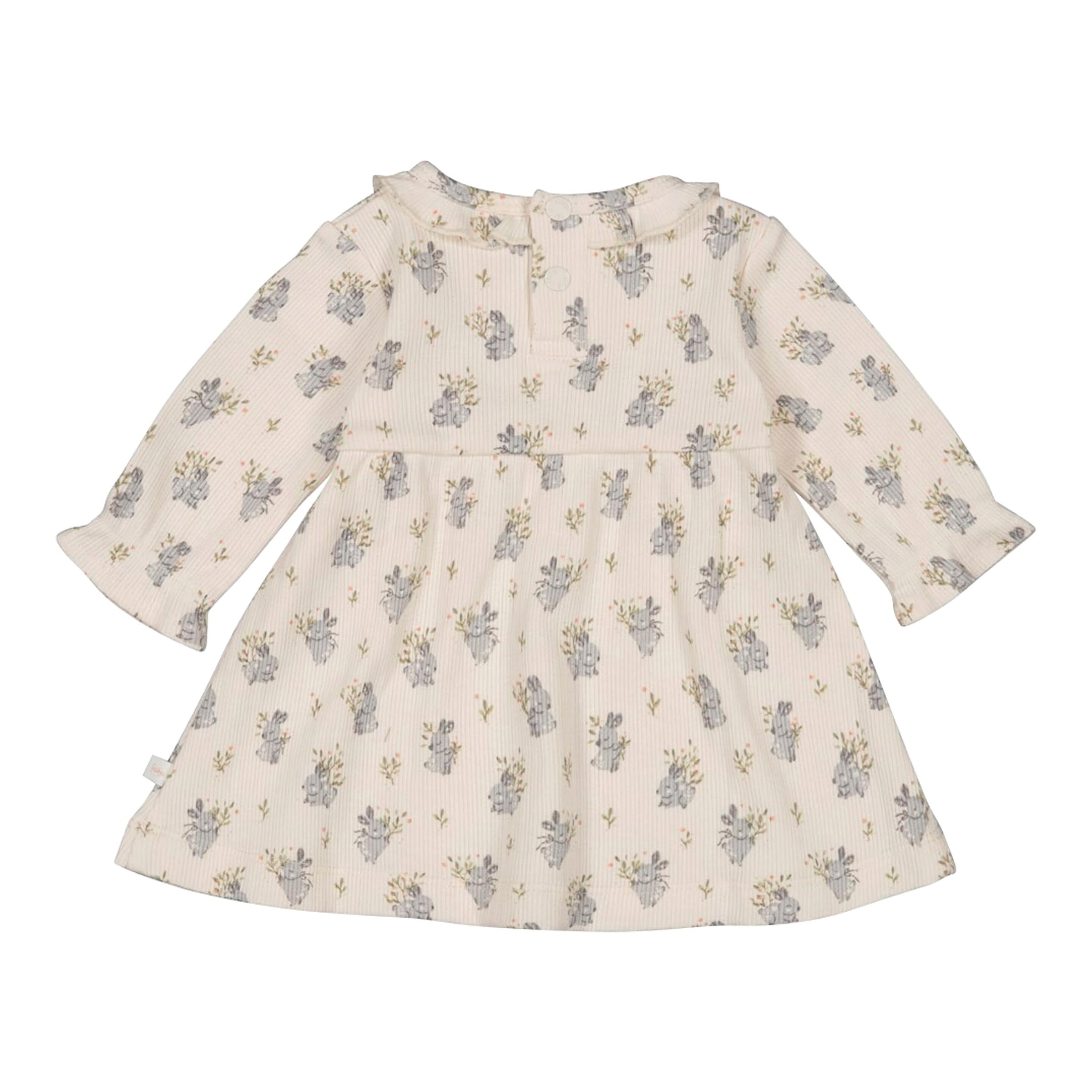 Feetje Kleid langarm mit Rüschenkragen Hasen Rippqualität