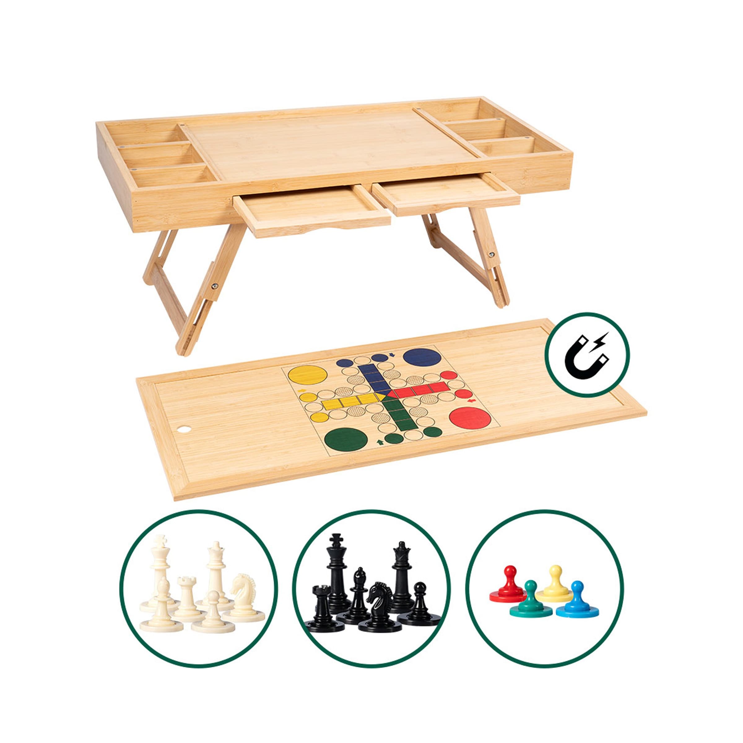 Bambus Spiel- und Puzzletisch 'Magnet 4 in 1'