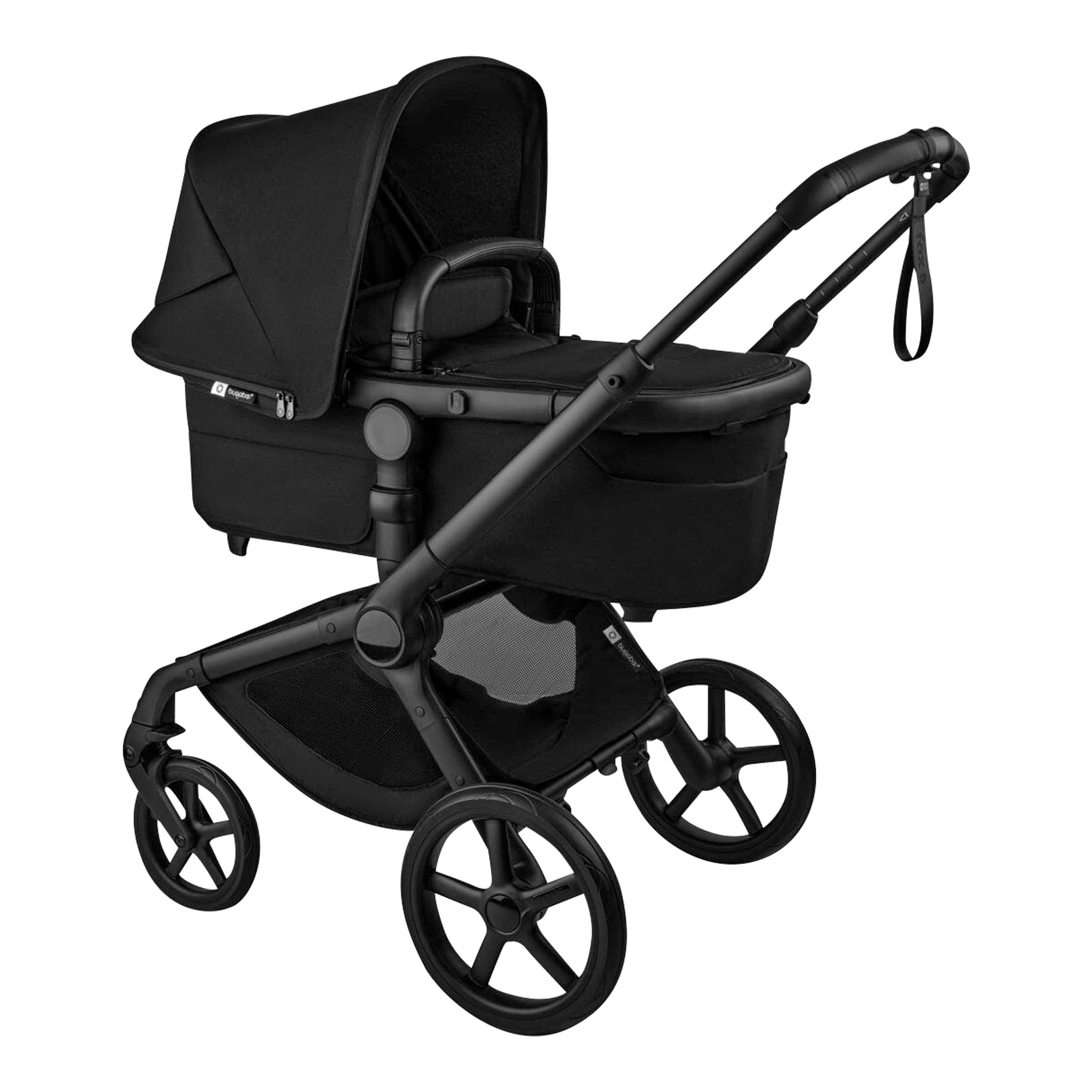 Bugaboo Fox 5 Renew Kombikinderwagen Trio-Set inkl. Wickelrucksack, Fußsack und Höhenadapter schwarz