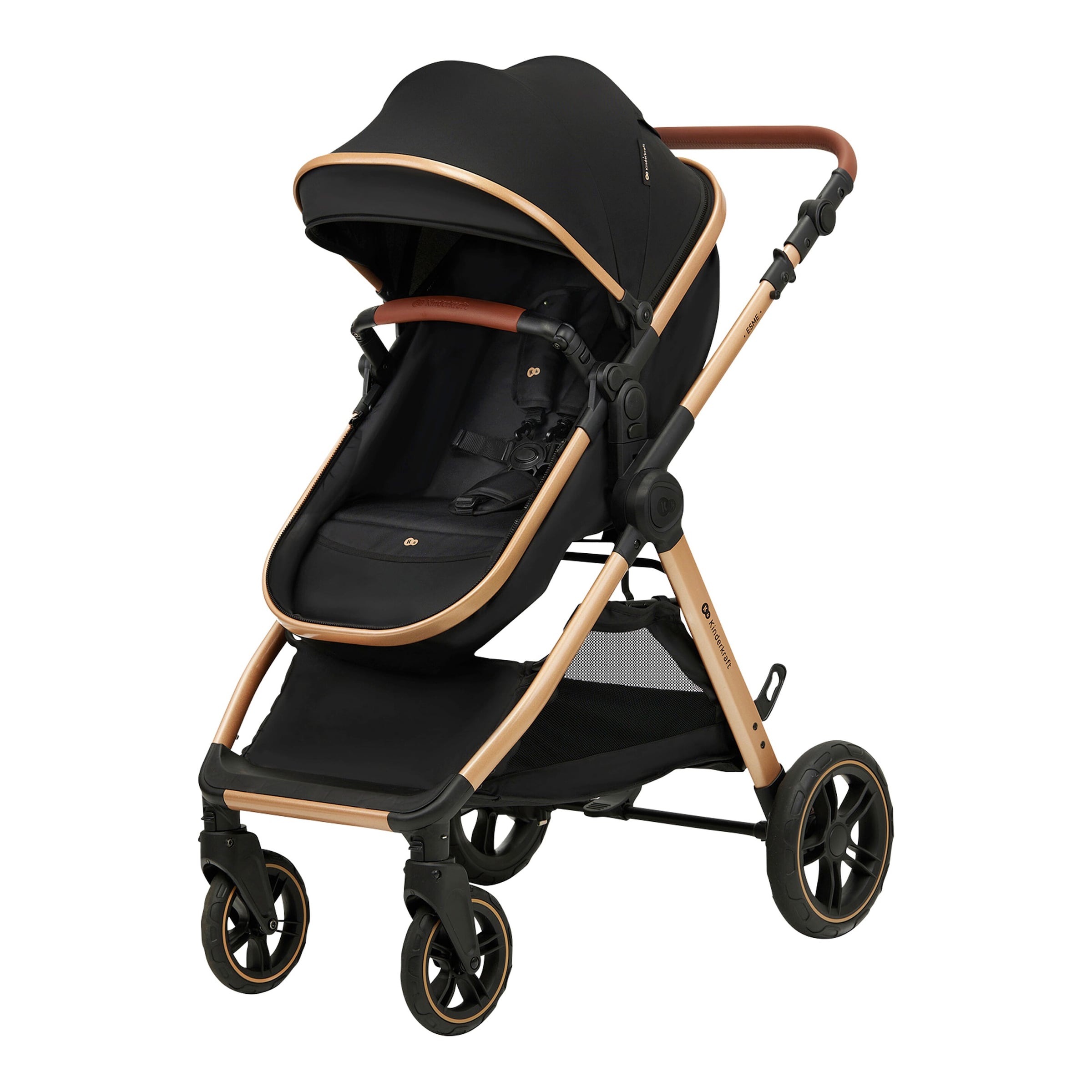 Kinderkraft Kombikinderwagen ESME 3in1 Trio-Set inkl. Babyschale MINK PRO schwarz