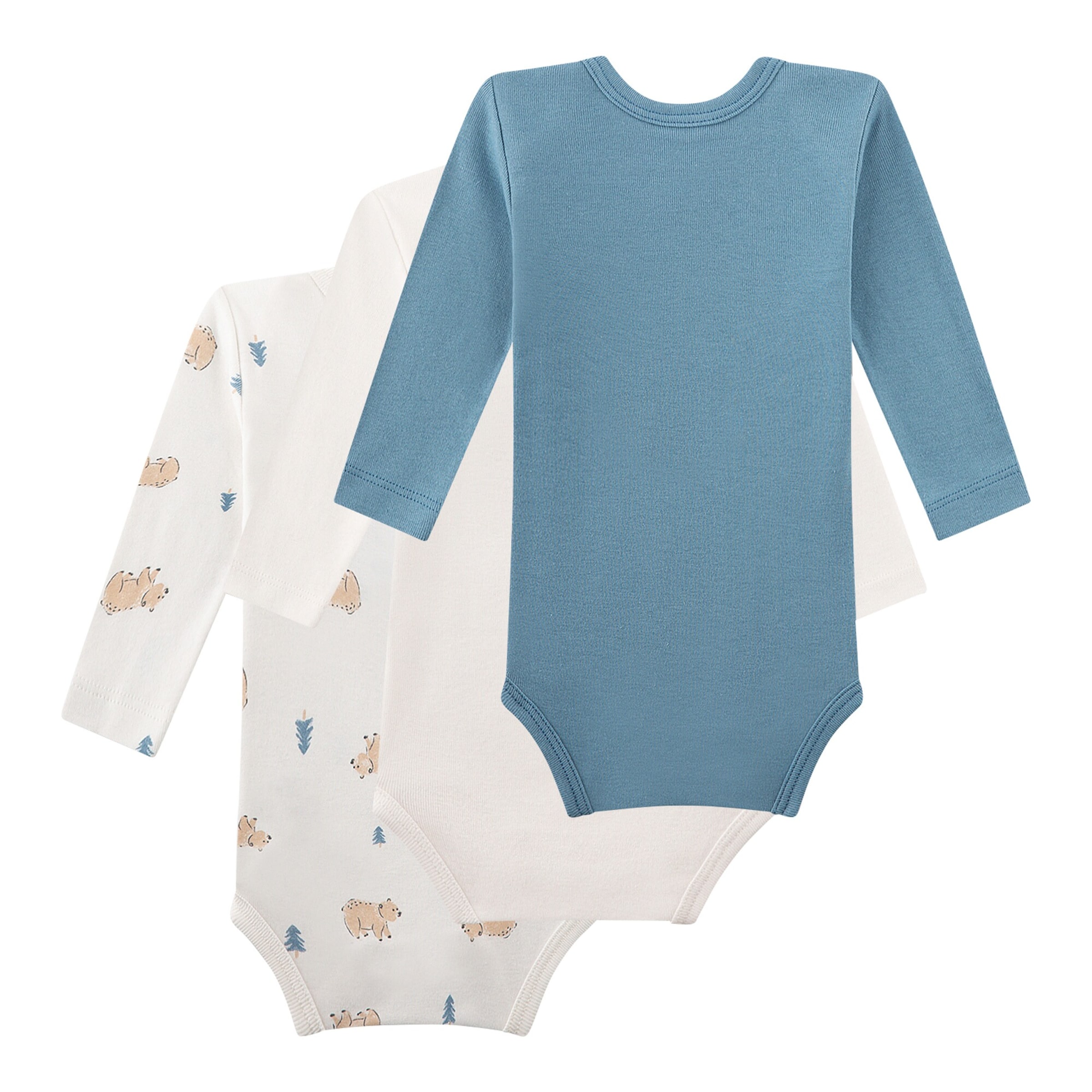 Sanetta 3er-Pack Bodys langarm Bären