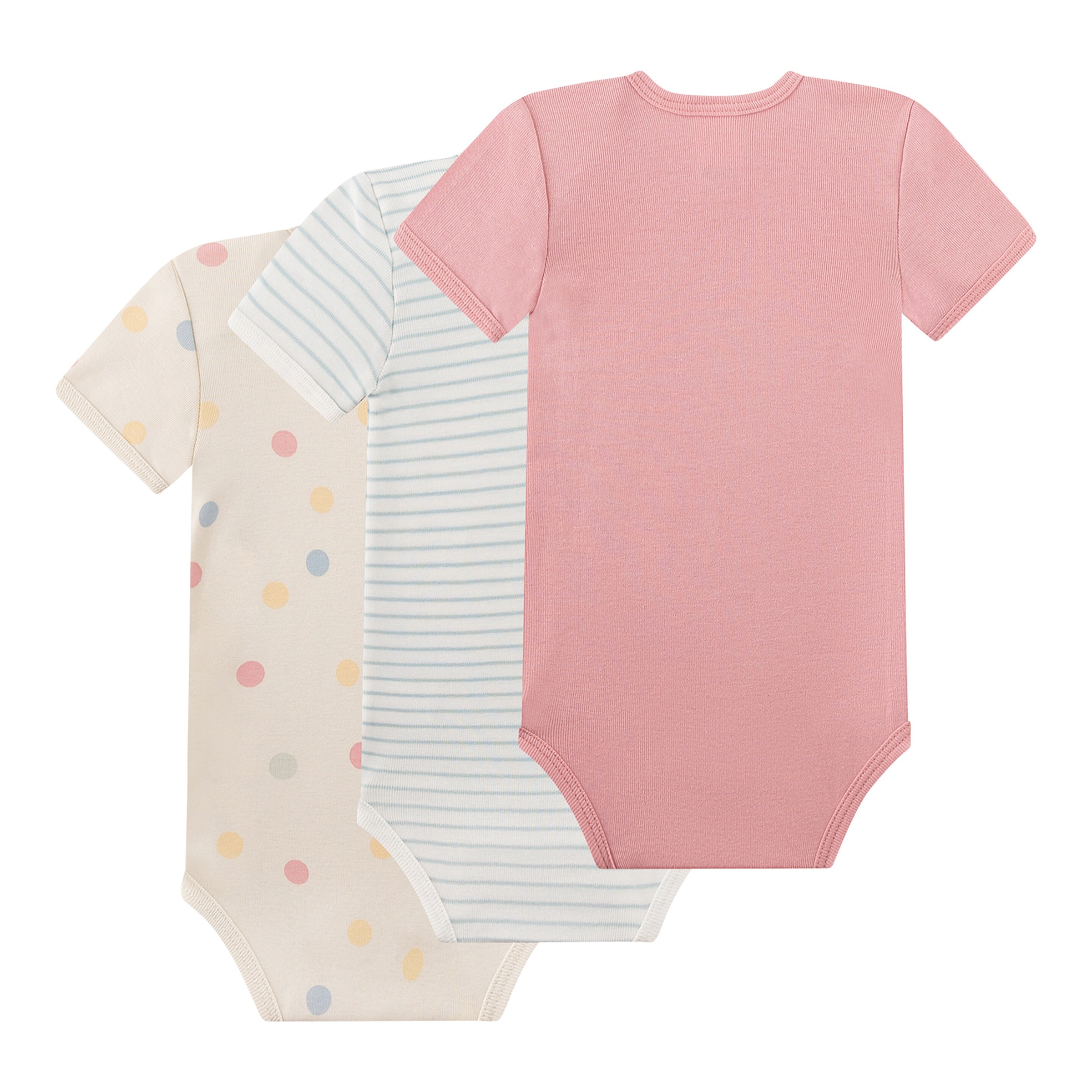 Sanetta 3er-Pack Bodys kurzarm Punkte Ringel