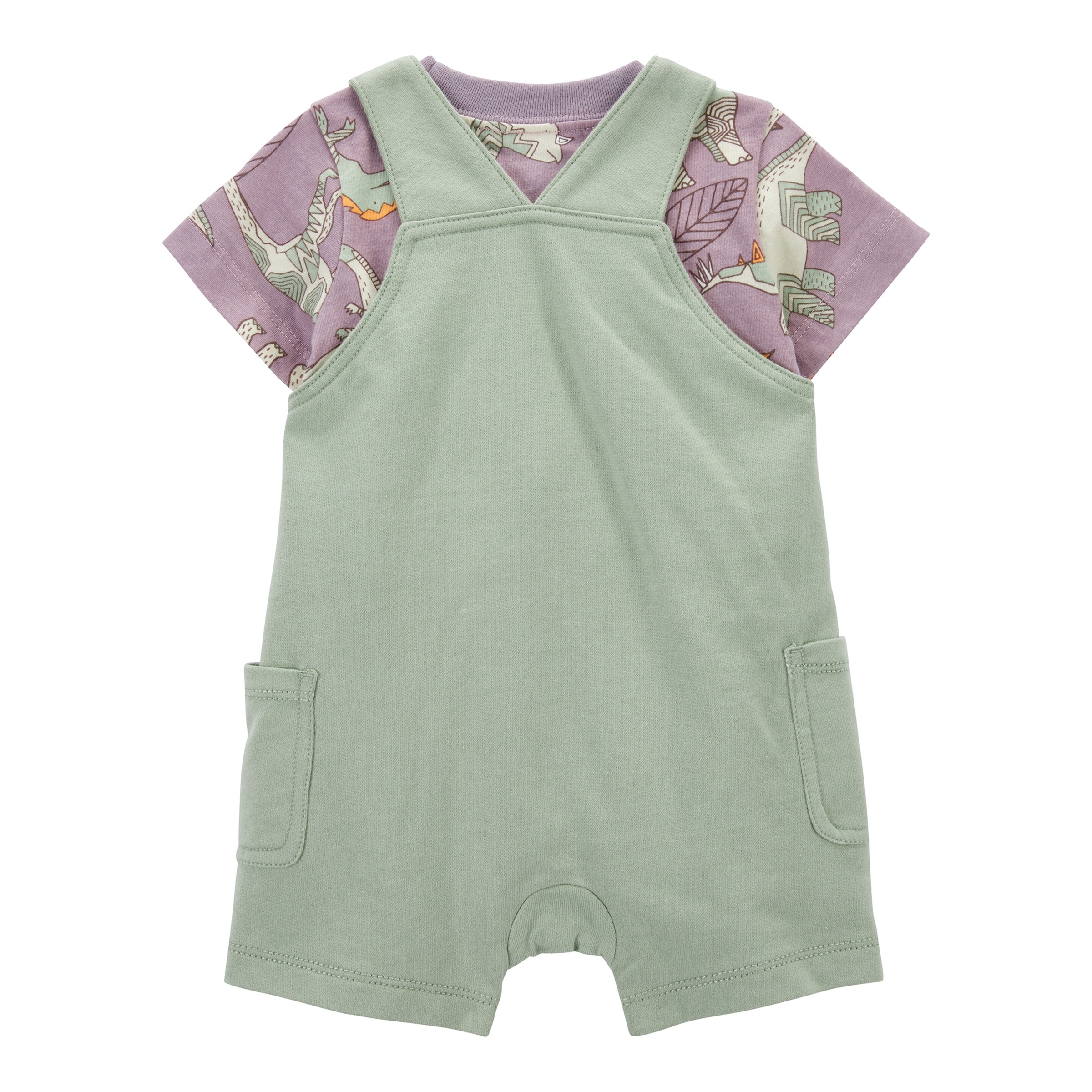 Carter's 2-tlg. Set T-Shirt und Latzhose kurz Dinos