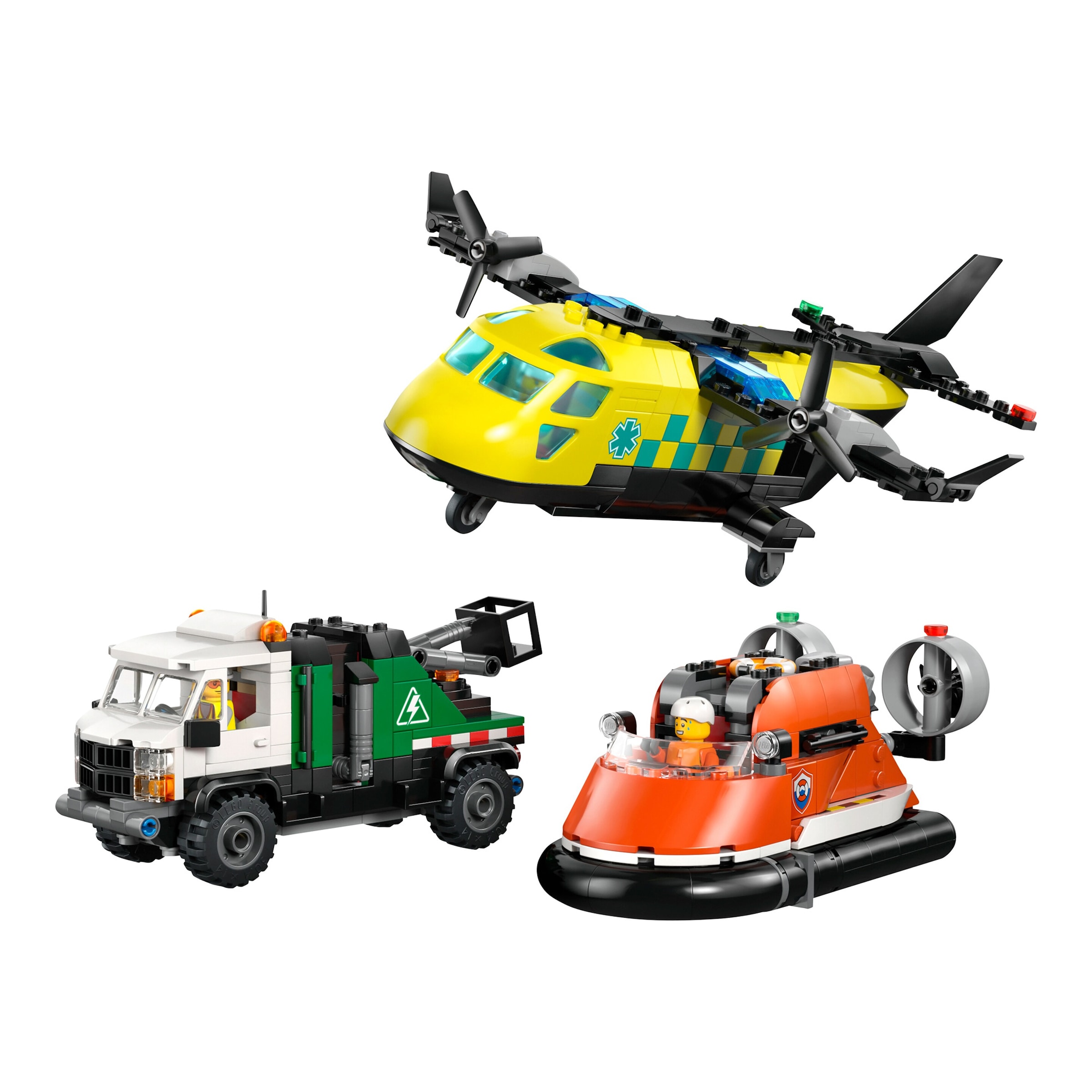 Lego® City 60505 Kombinationsset mit Flugzeug, Wartungsfahrzeug und Luftkissenboot