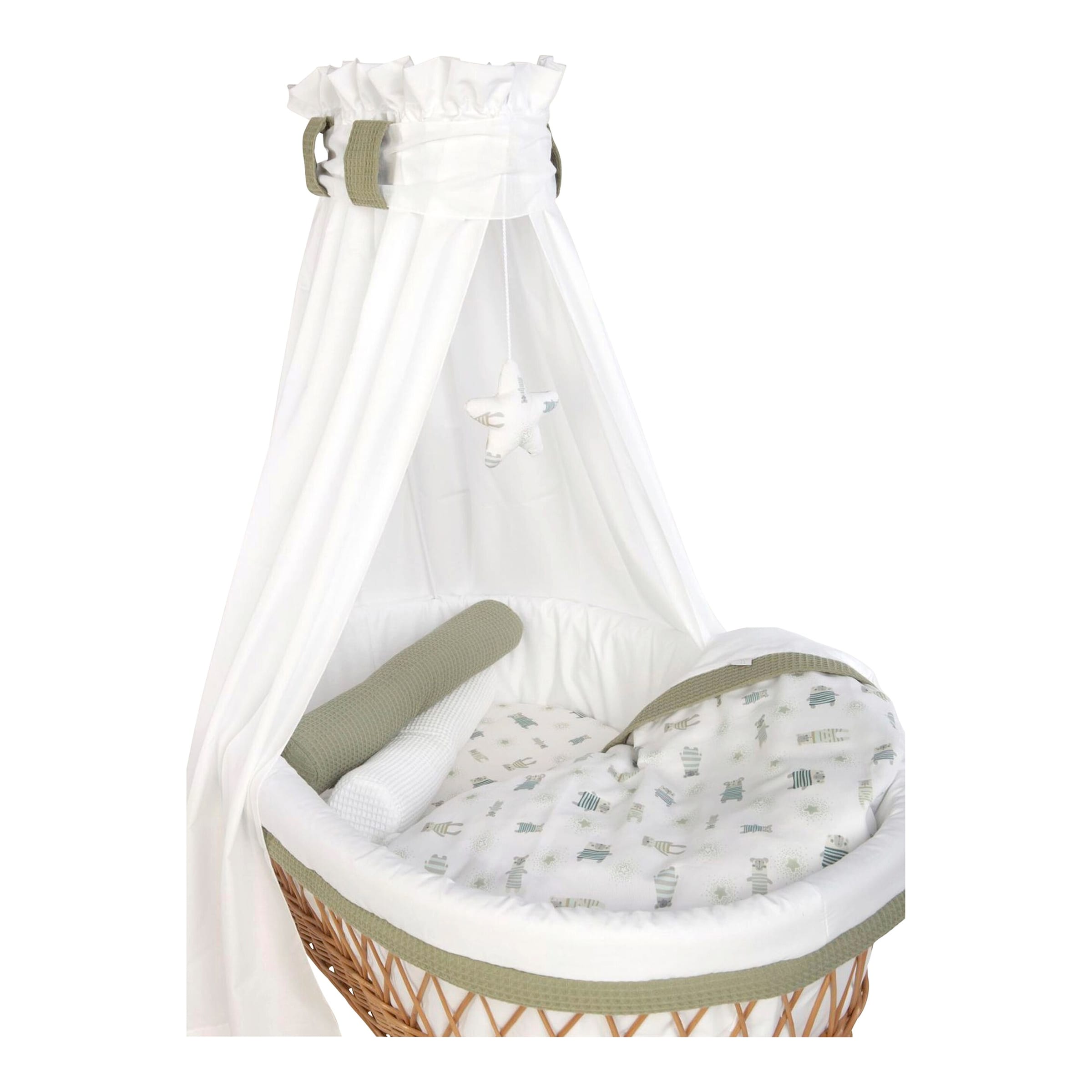 Mionido Stubenwagen Maxi mit Bettwäsche