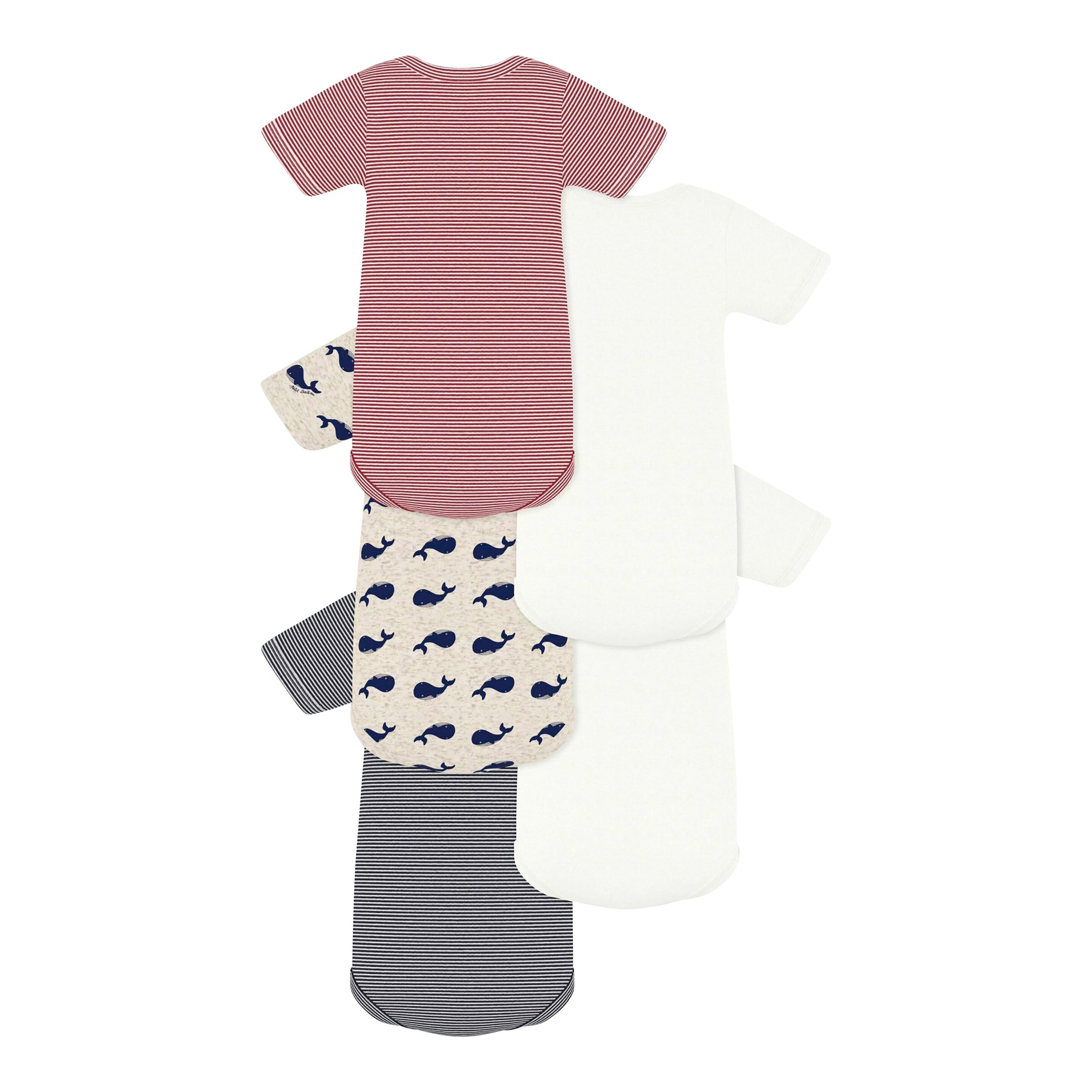 Petit Bateau 5er-Pack Bodys kurzarm Ringel Wale